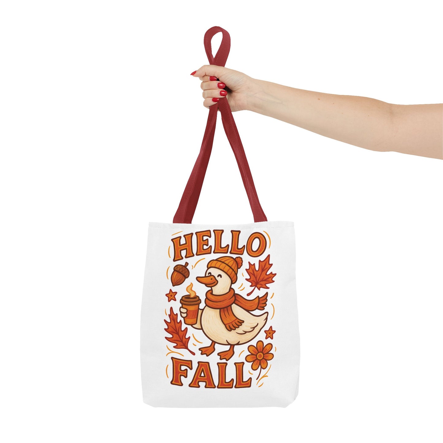 🧡 Hello Fall Duck Tote Bag – Cozy Autumn Vibes & Feathered Charm 🍂🦆