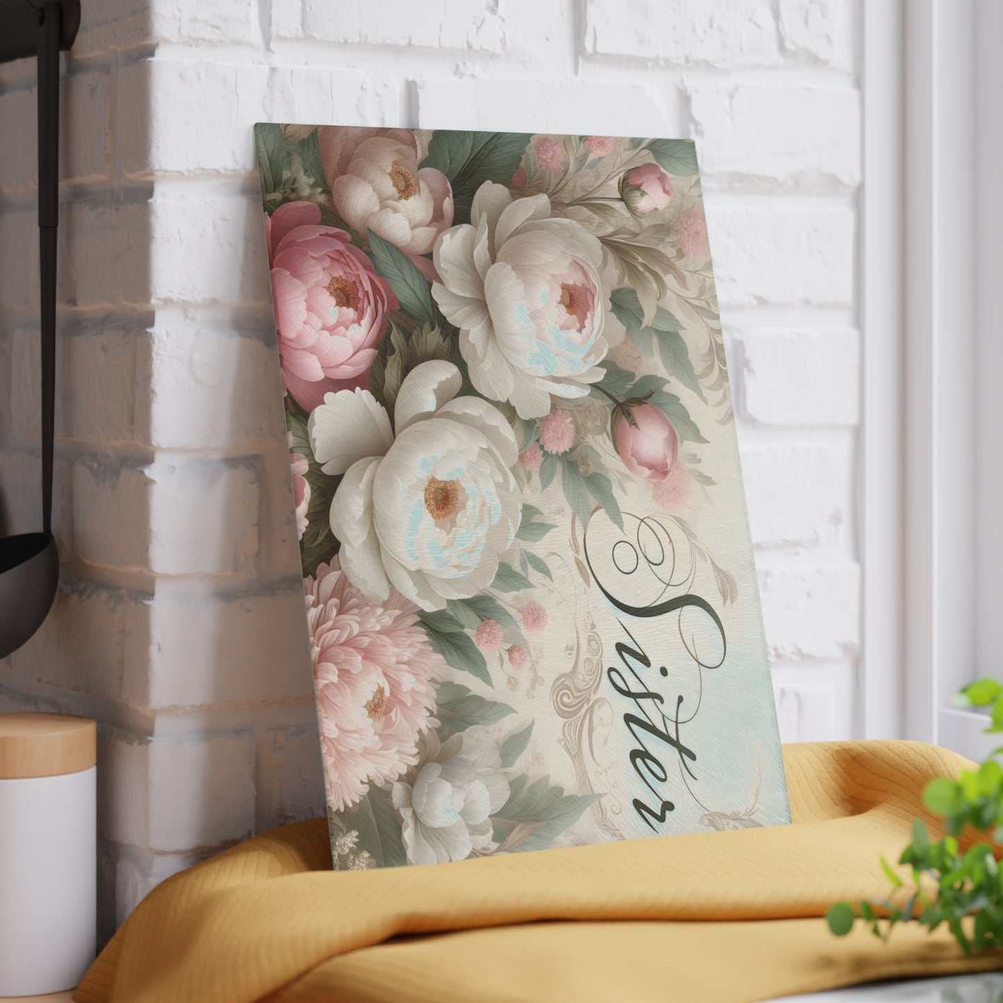 🌸 Sister Floral Cutting Board – Elegant Gift for a Special Sister 🌸