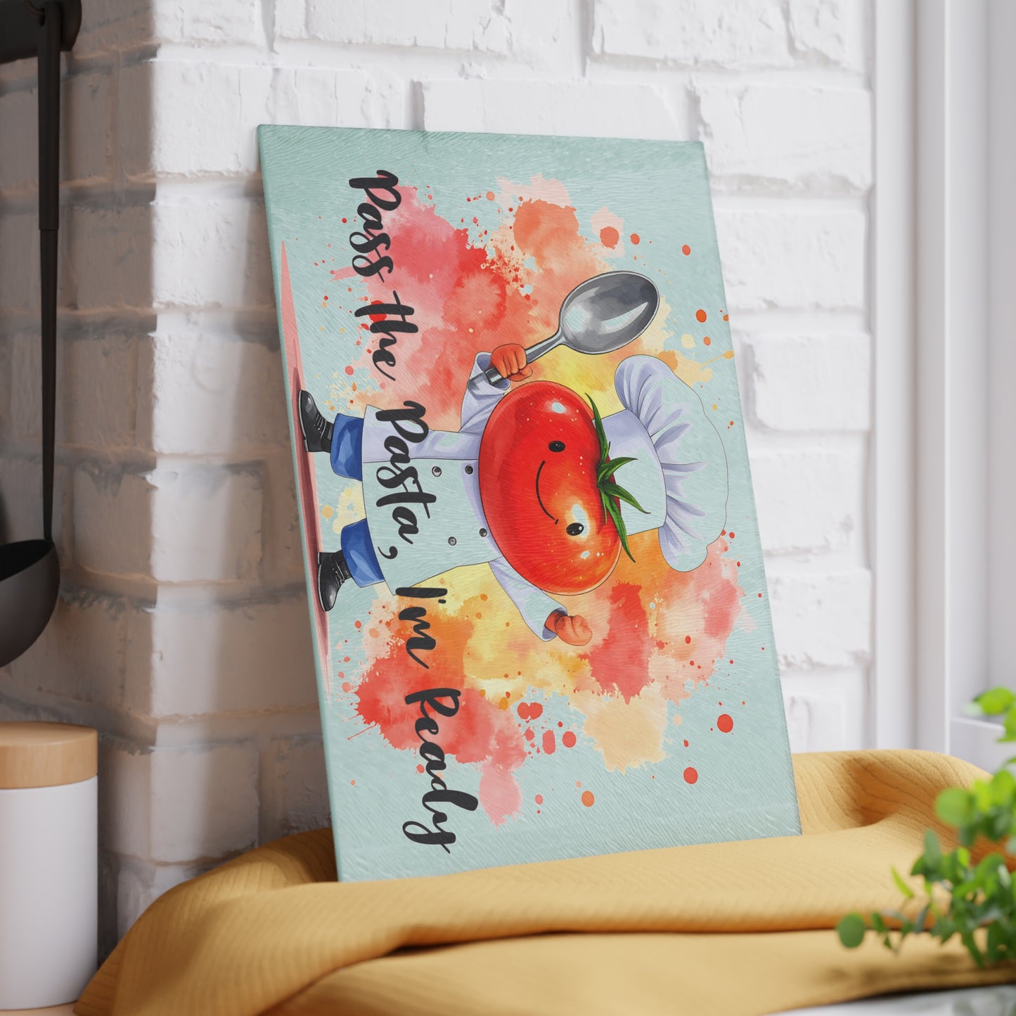 🍝 Pass the Pasta, I'm Ready – Funny Tomato Chef Cutting Board