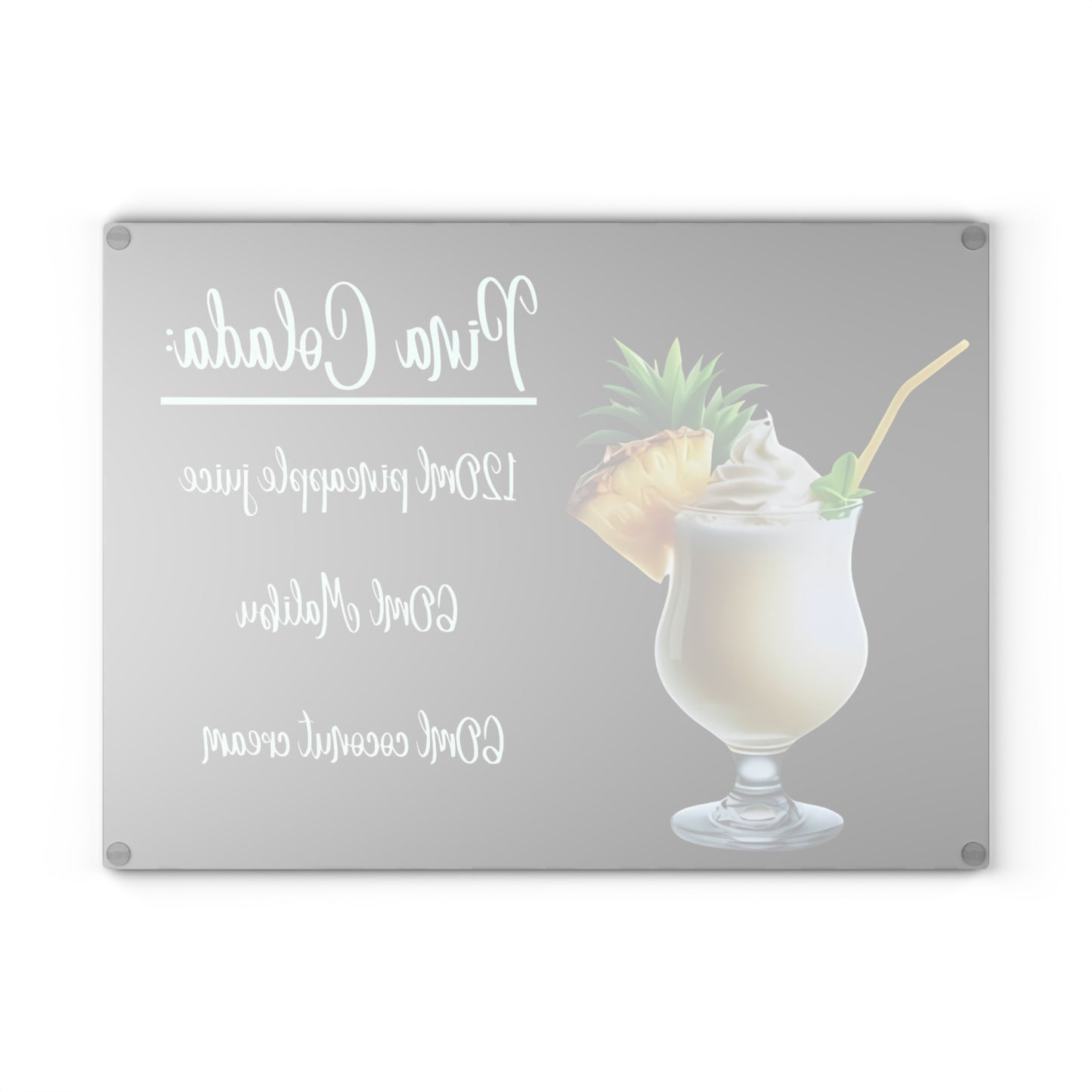 🍍 Piña Colada Recipe Cutting Board – Island Vibes for Your Kitchen or Bar