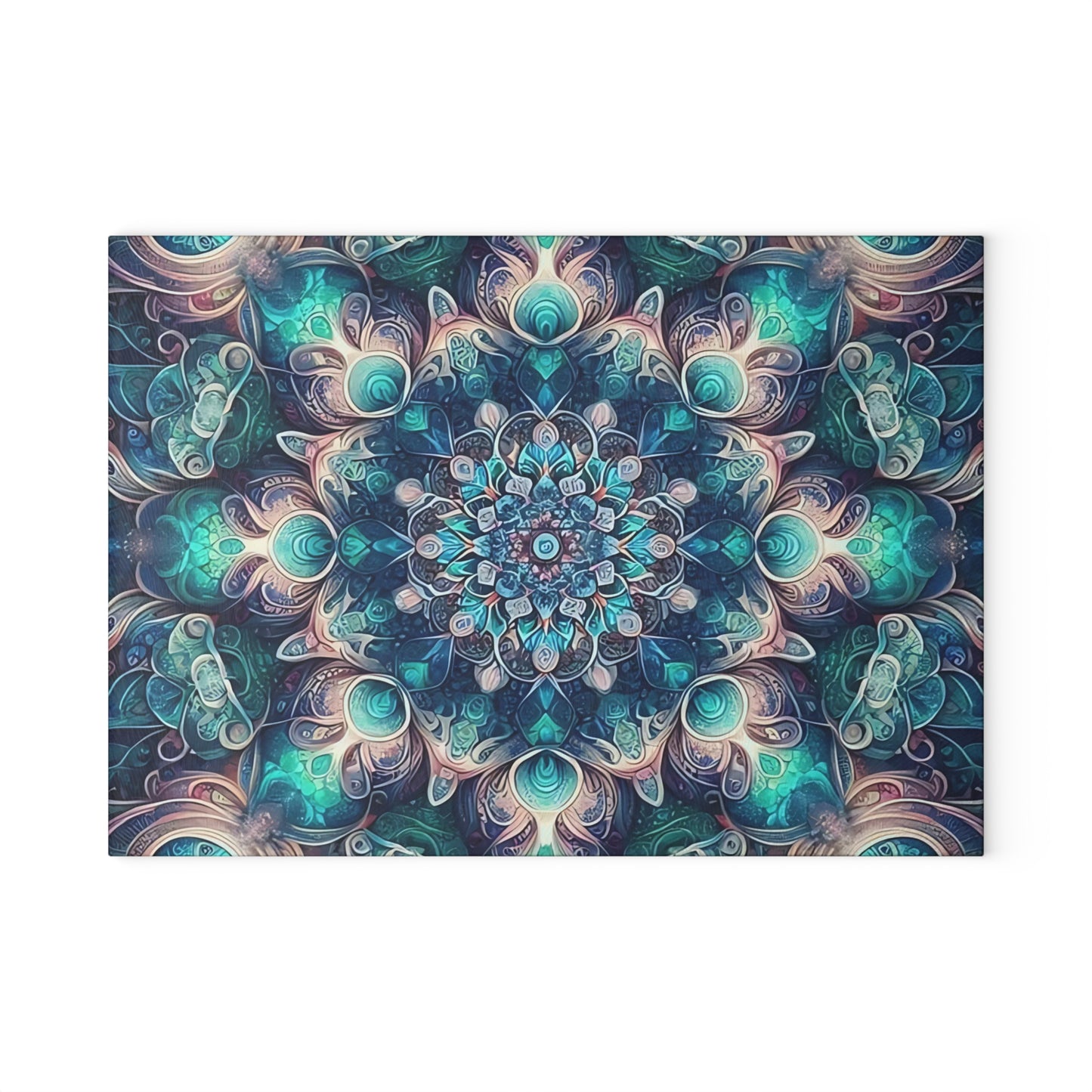 Tabla de cortar de vidrio templado con arte abstracto | Decoración de cocina moderna | Pieza de exhibición artística