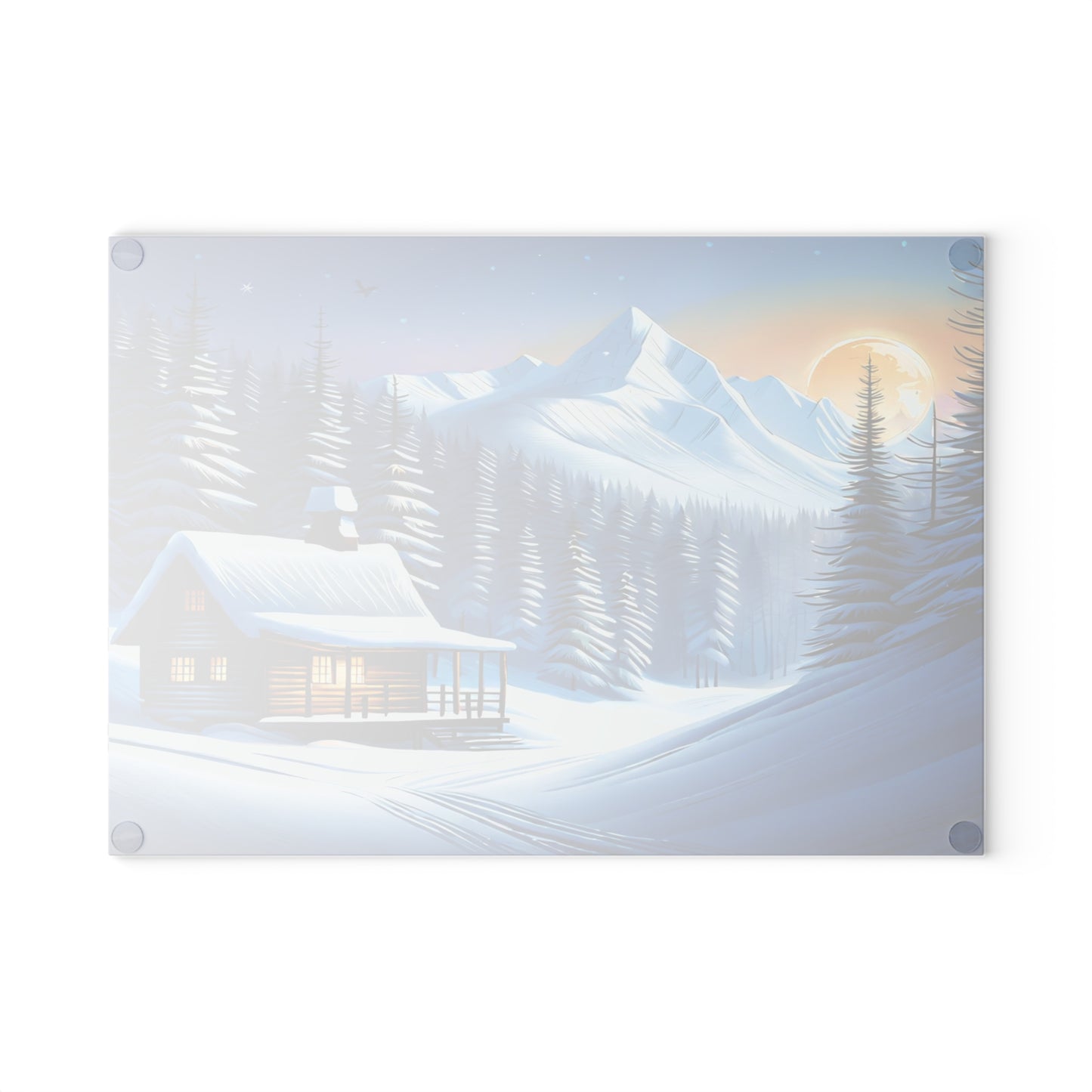 🏔️ Winter Cabin Cutting Board – Cozy Snowy Nights & Mountain Charm
