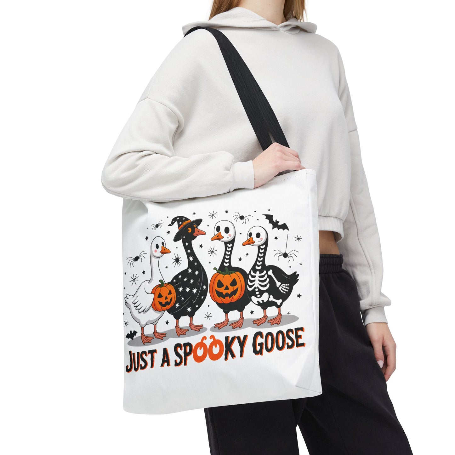 🦢 Just a Spooky Goose Tote Bag – Honkin’ Into Halloween 🎃👻