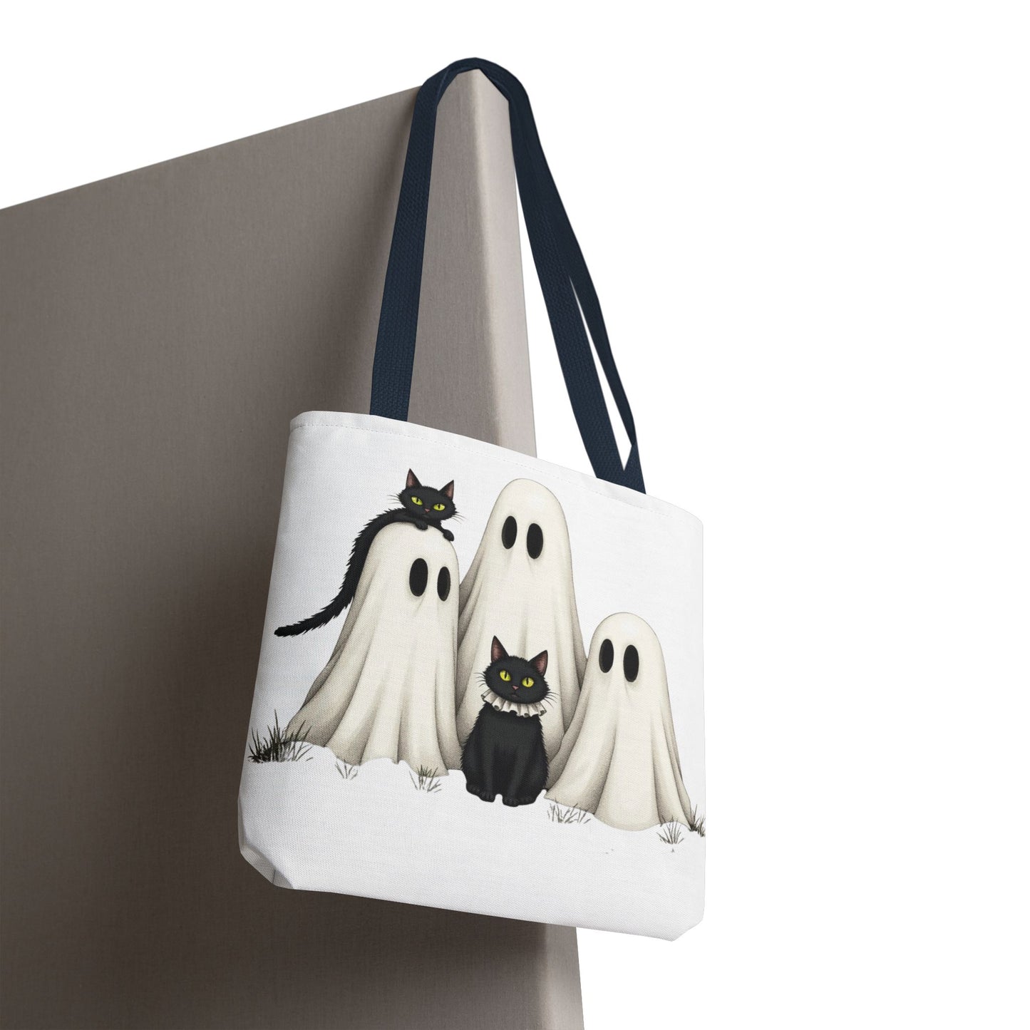 ๐โโฌ Ghosts & Black Cats Halloween Tote Bag โ Spooky Chic Retro Vibes ๐ป๐
