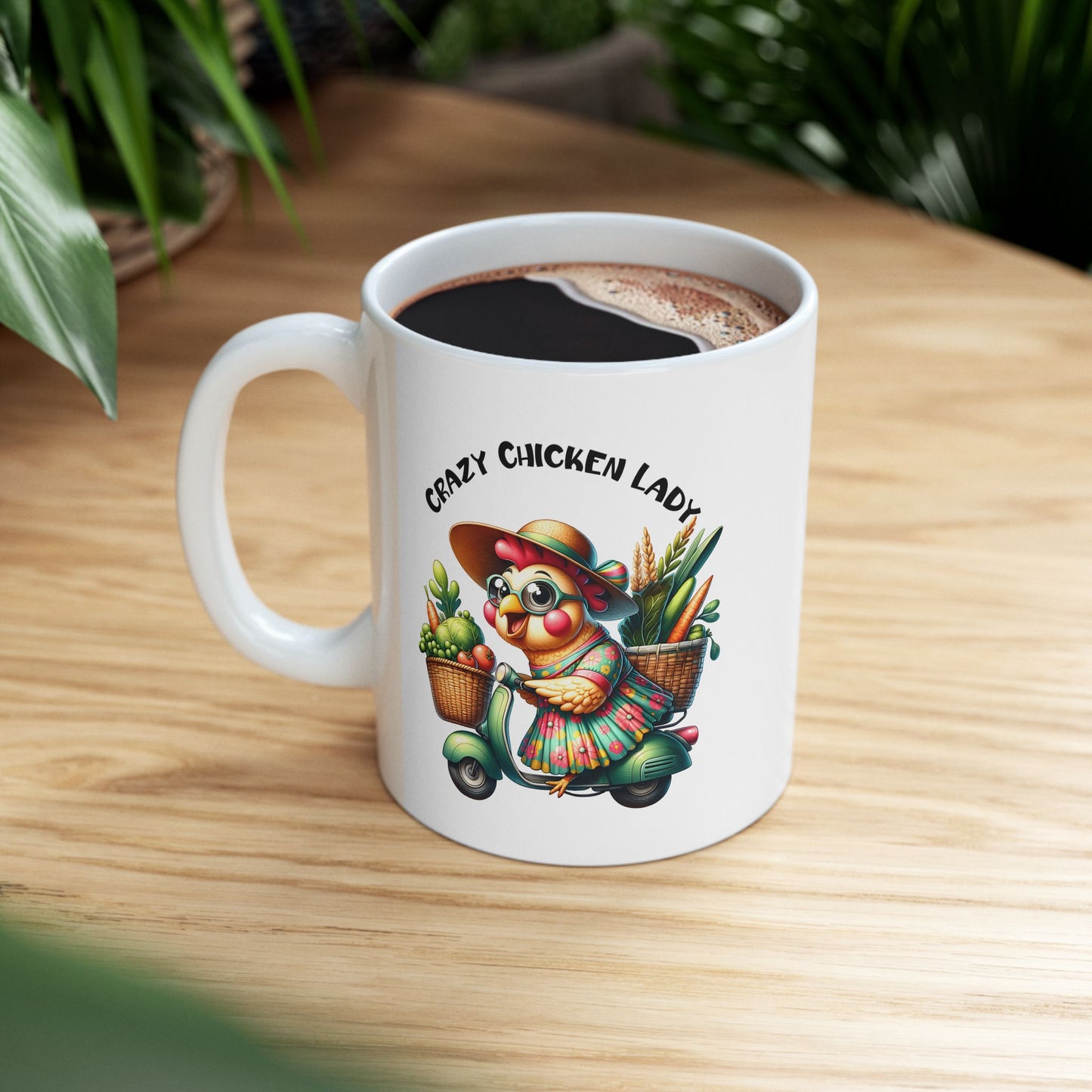Pollito Veggie Amante de los Patinetes - Taza de Café con Pollito y Patinete 🛵🌽