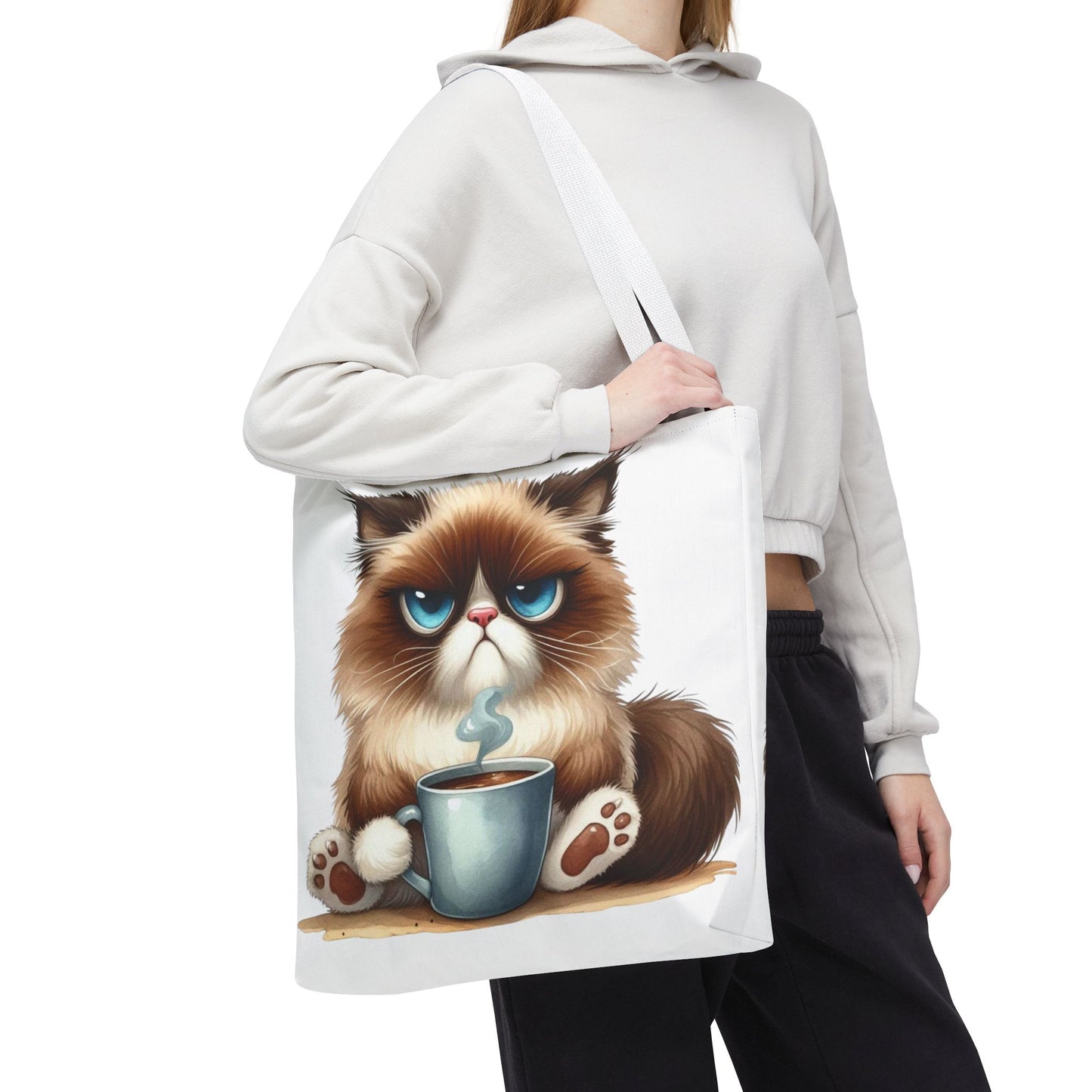 Bolsa de mano personalizada de Grumpy Cat con nombre personalizado: regalo divertido y sarcástico para amantes de los gatos. Bolsa única y práctica para uso diario. Bolsa de mano de Grumpy Cat: perfecta para amantes de los gatos y almas sarcásticas.