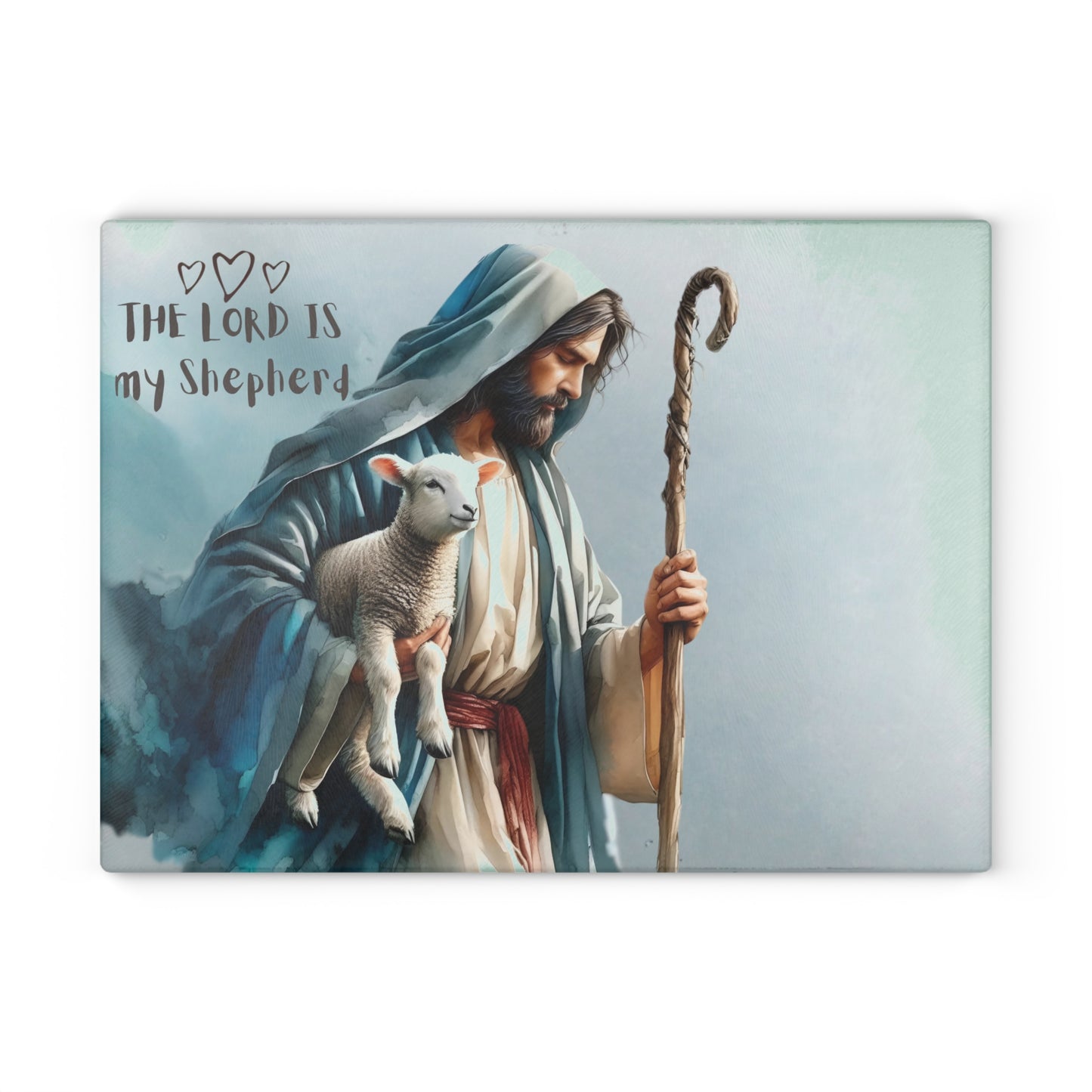 Tabla de cortar de Jesús, tabla de cortar de vidrio templado, tabla de charcutería, tabla de cortar, regalo de inauguración de la casa, tabla de cortar personalizada