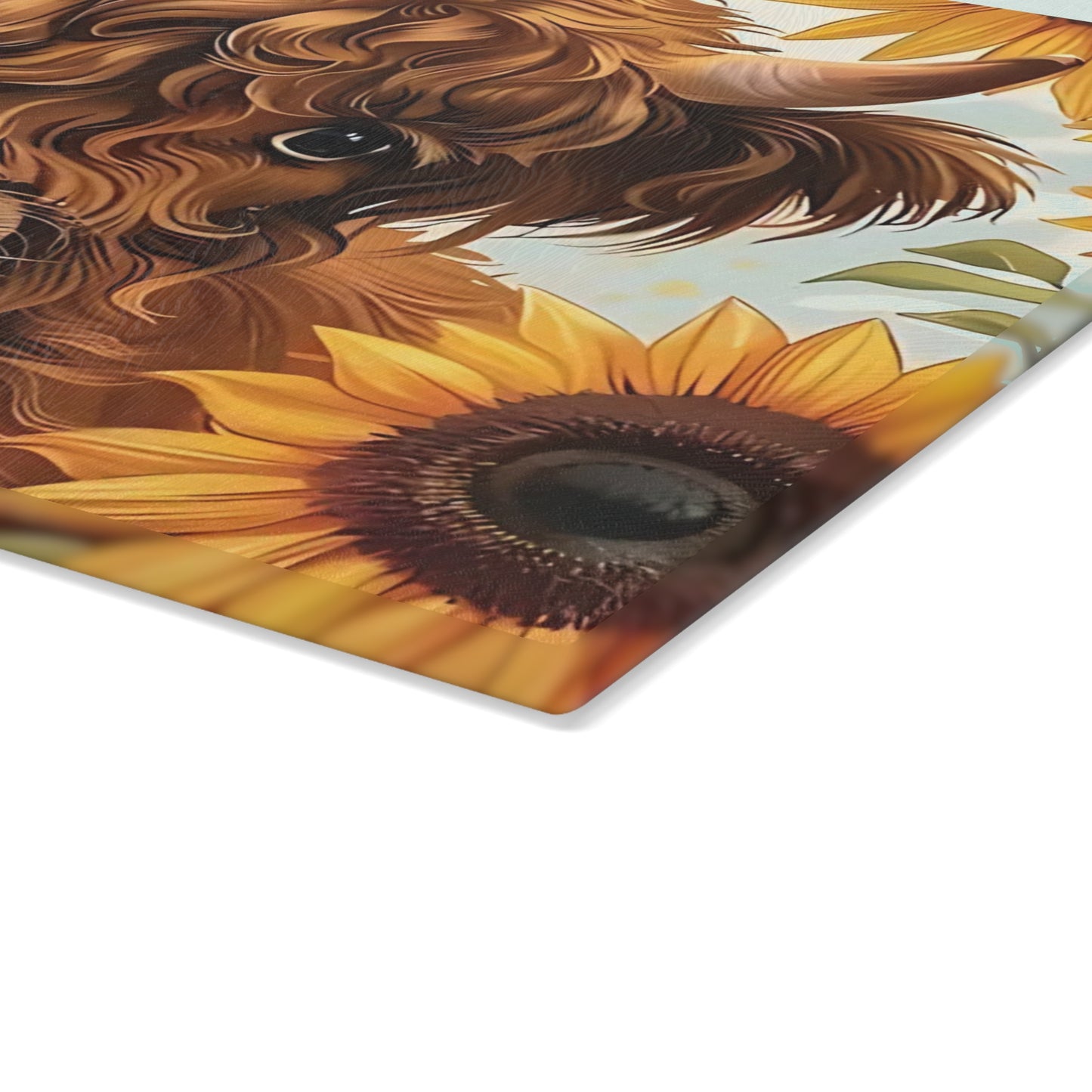 Tabla de cortar de vaca, tabla de cortar de vidrio templado, tabla de charcutería, tabla de cortar, regalo de inauguración de la casa, tabla de cortar personalizada, vaca de las Tierras Altas