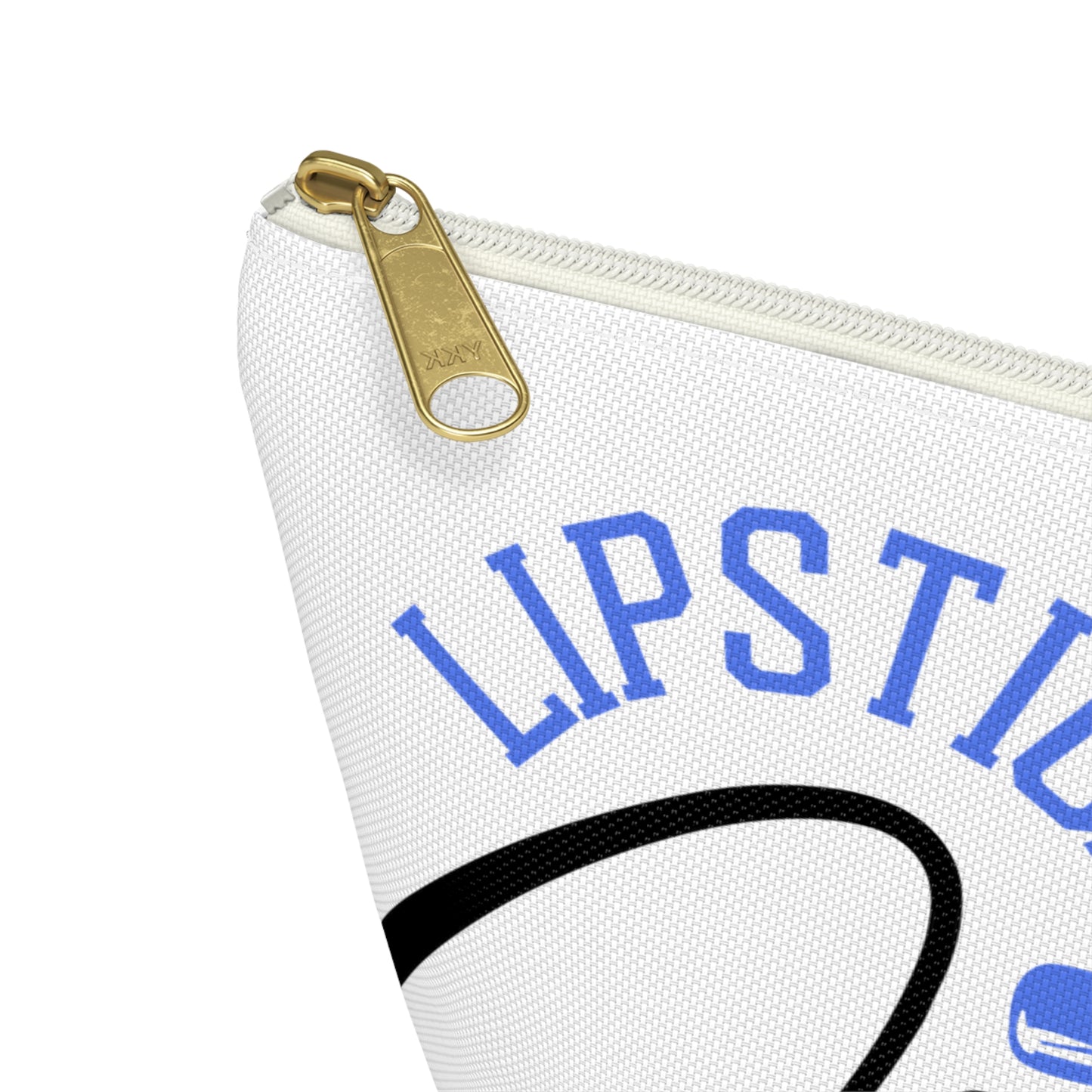 Accessory Pouch – "Lipstick Junkie" Blue Makeup Bag