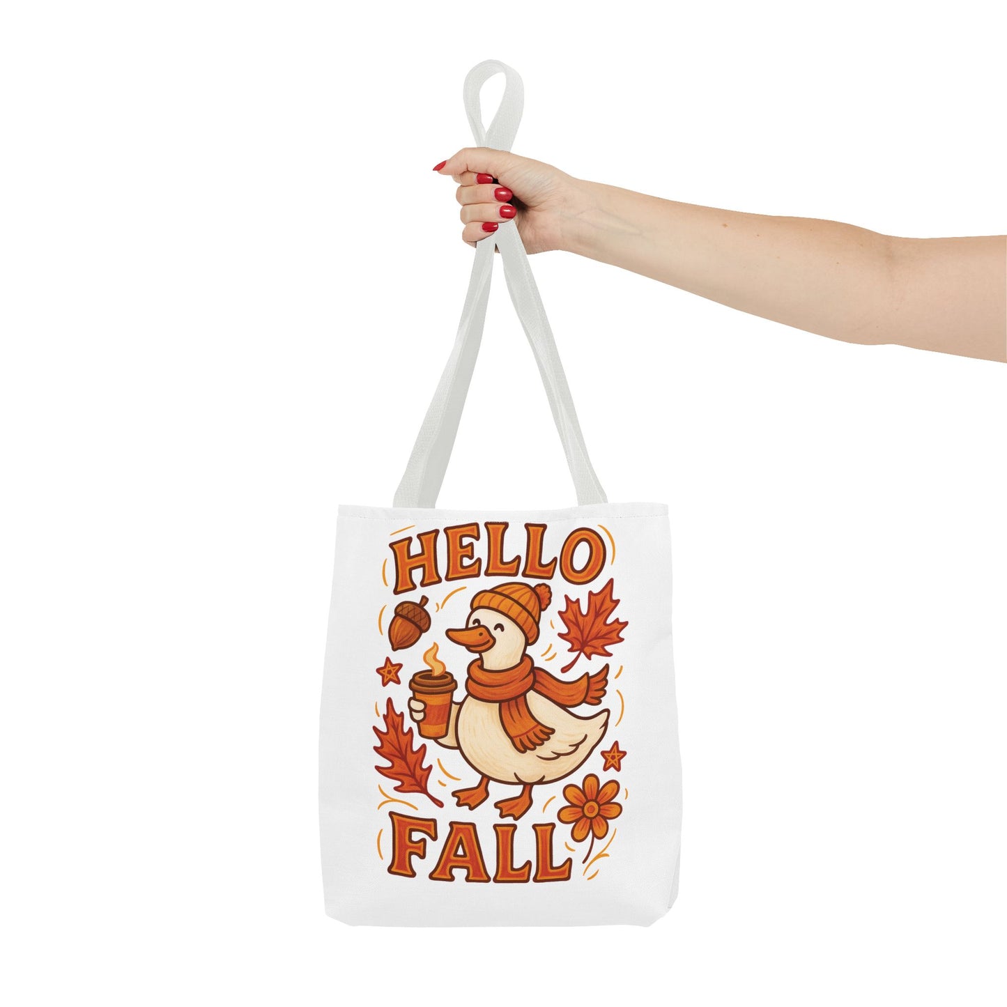 🧡 Hello Fall Duck Tote Bag – Cozy Autumn Vibes & Feathered Charm 🍂🦆