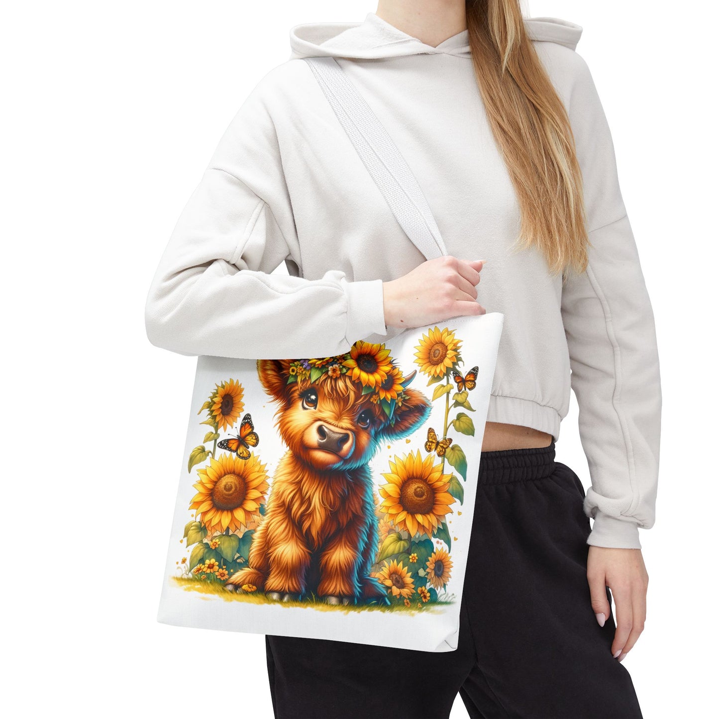 Bolsa de mano de vaca de las Tierras Altas: estética rústica de granja, bolsa de compras reutilizable con un toque rústico y chic, regalo inspirado en la naturaleza para amantes de los animales.