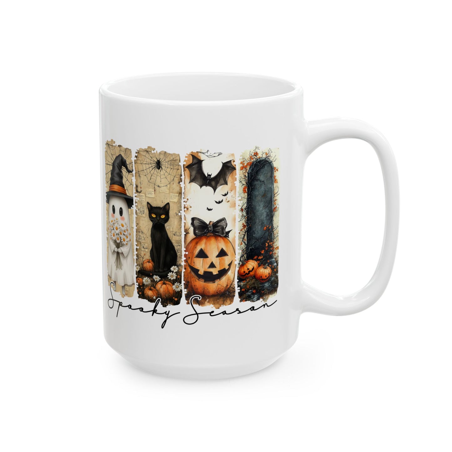 🎃 Spooky Season Halloween Mug – Vintage Charm with a Whimsical Haunt 👻