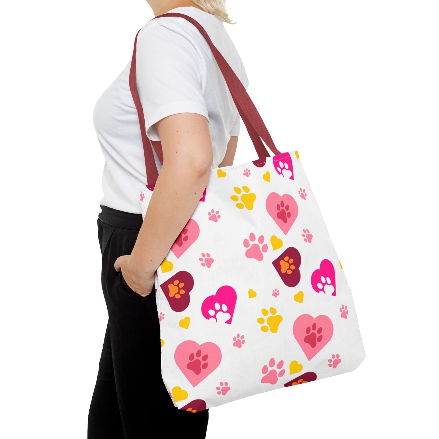 Bolsa de mano con estampado de patas y corazón | Pet Lover Everyday Carry-All
