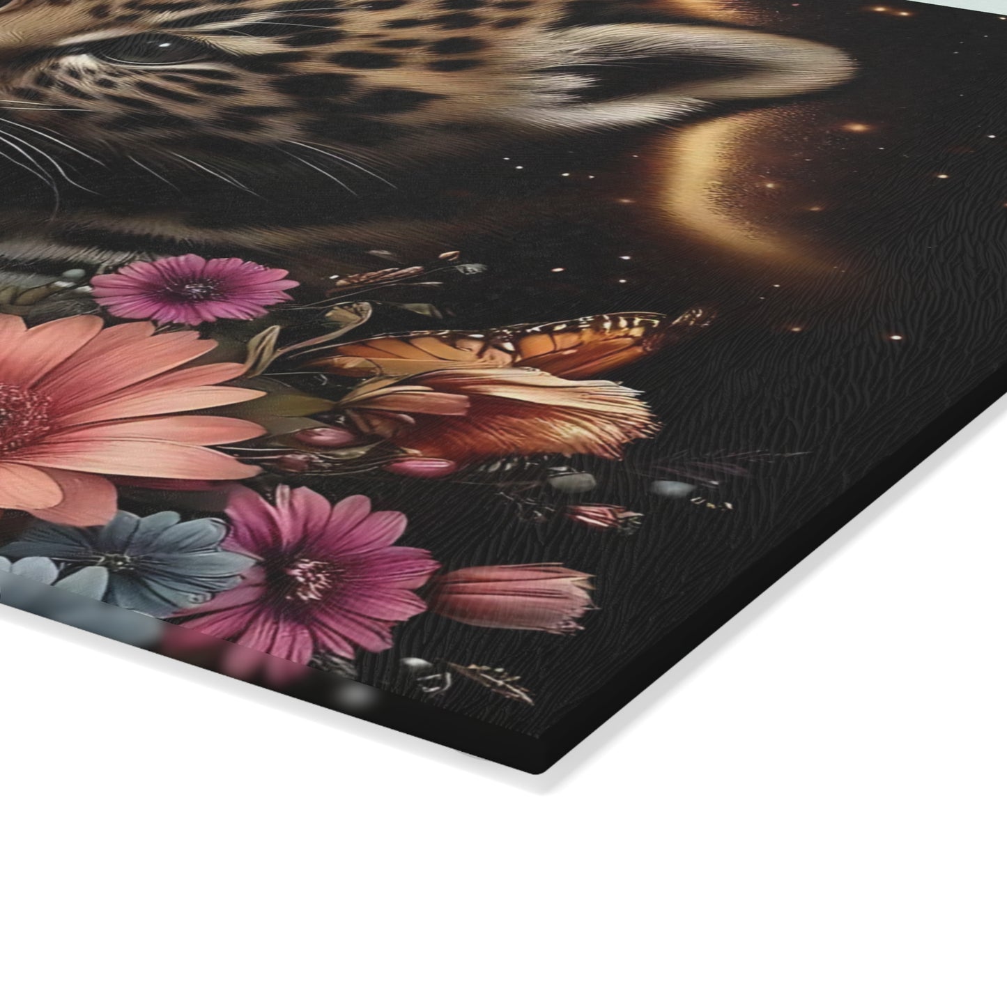 🐆 Baby Leopard & Butterflies Cutting Board – Gentle Jungle Charm for Your Kitchen 🌸🦋