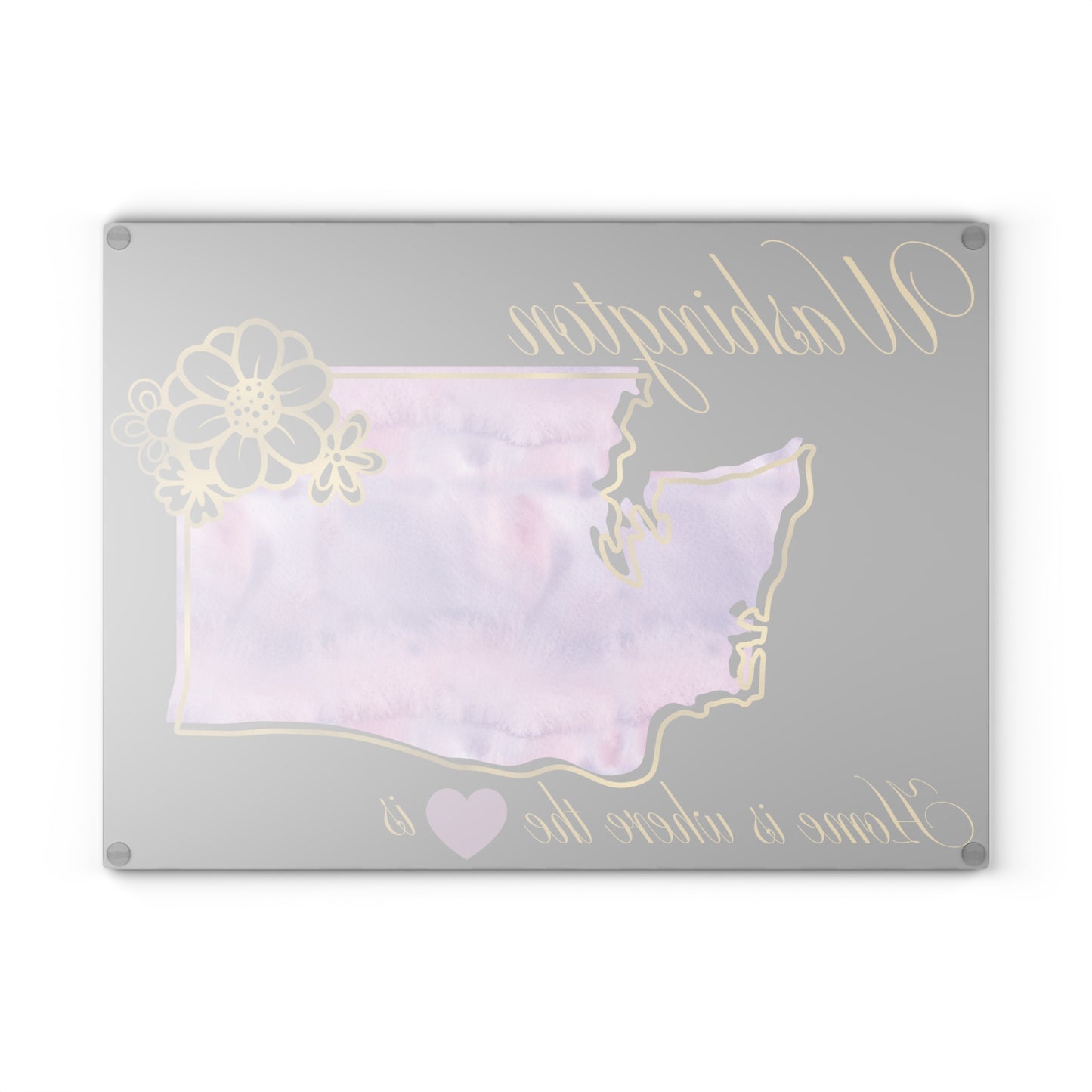 🌸 Washington Floral State Cutting Board – Lavender Mist & Golden Bloom Elegance 🌿