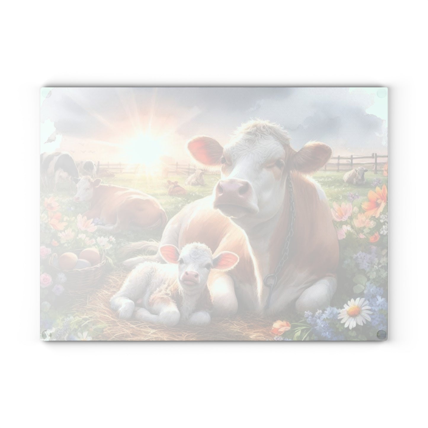 Tabla de cortar de vaca, diseño de casa de campo, cocina campestre, regalo para amantes de los animales, decoración de animales de granja, acentos rústicos para el hogar. Tabla de charcutería.