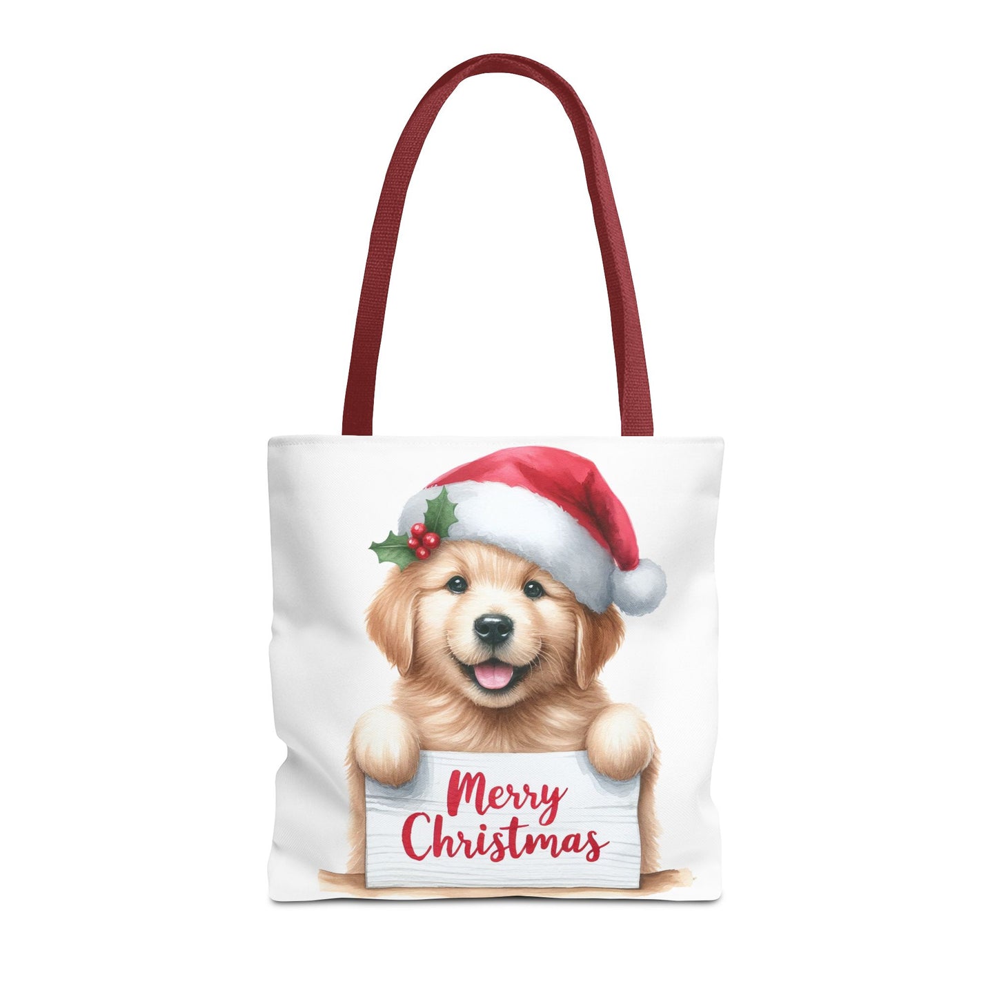 🐾 Golden Retriever “Merry Christmas” Tote Bag – Holiday Cheer in Every Carry 🎄