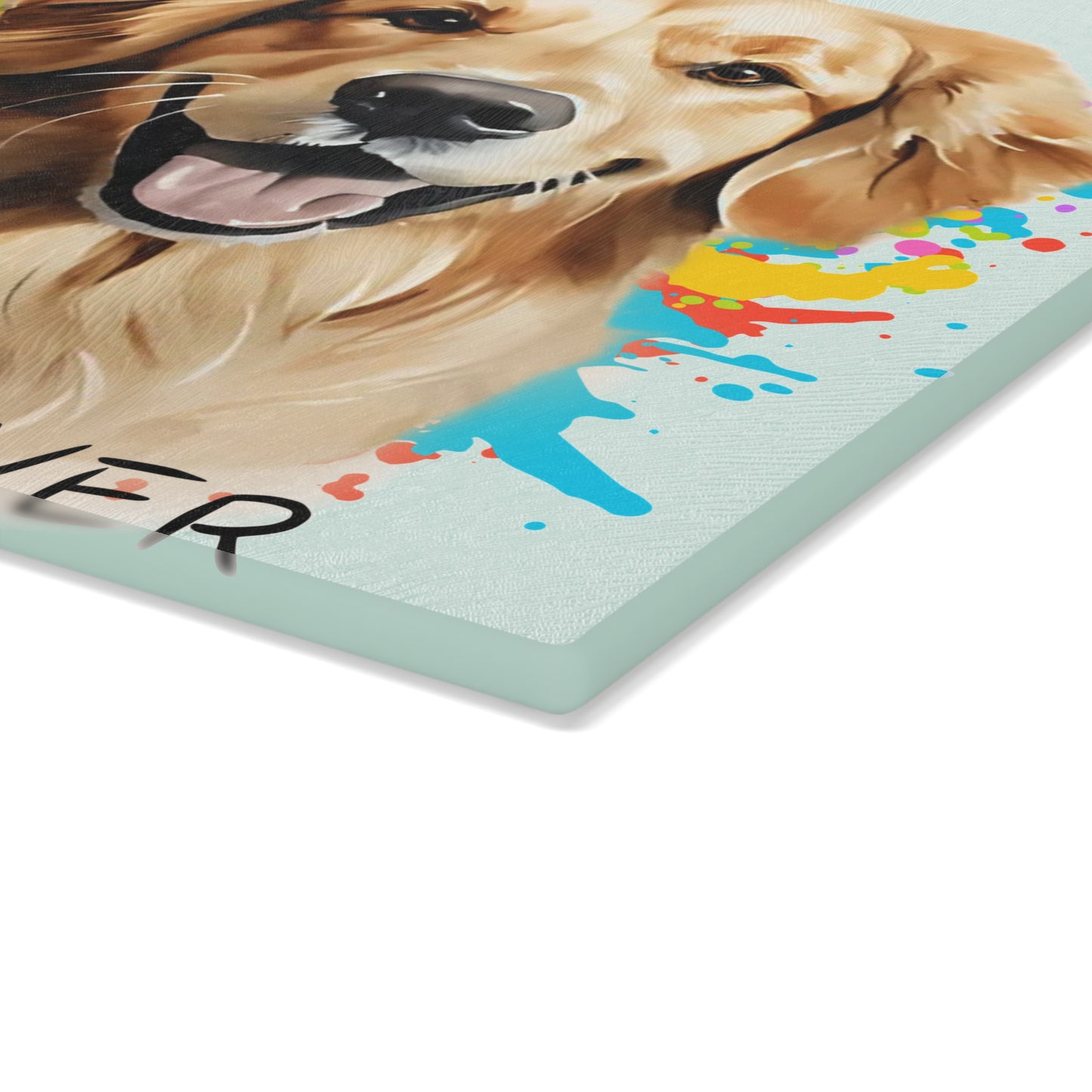 🐕 Life Is Better with a Golden Retriever Cutting Board – Color Splash & Canine Charm 🎨