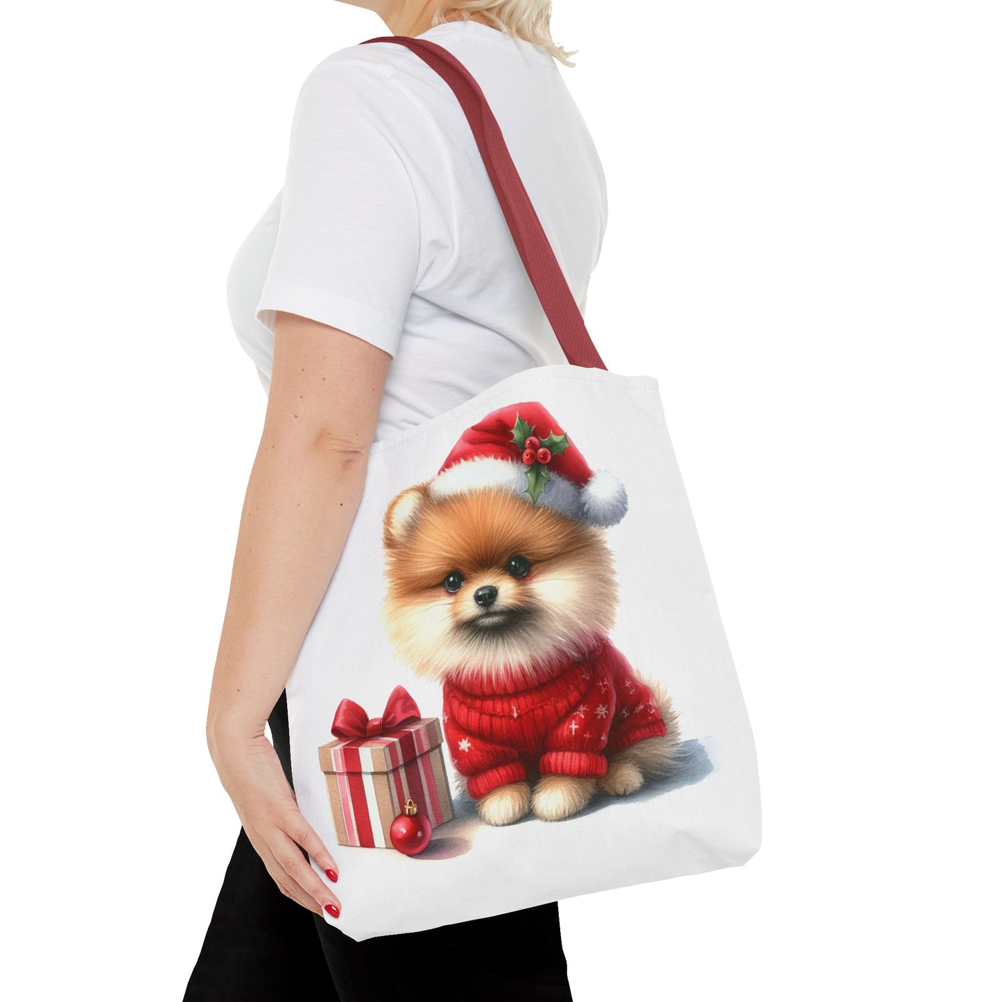 🎄 Pomeranian Christmas Tote Bag – Cozy Fluff & Festive Cheer 🎁🐾