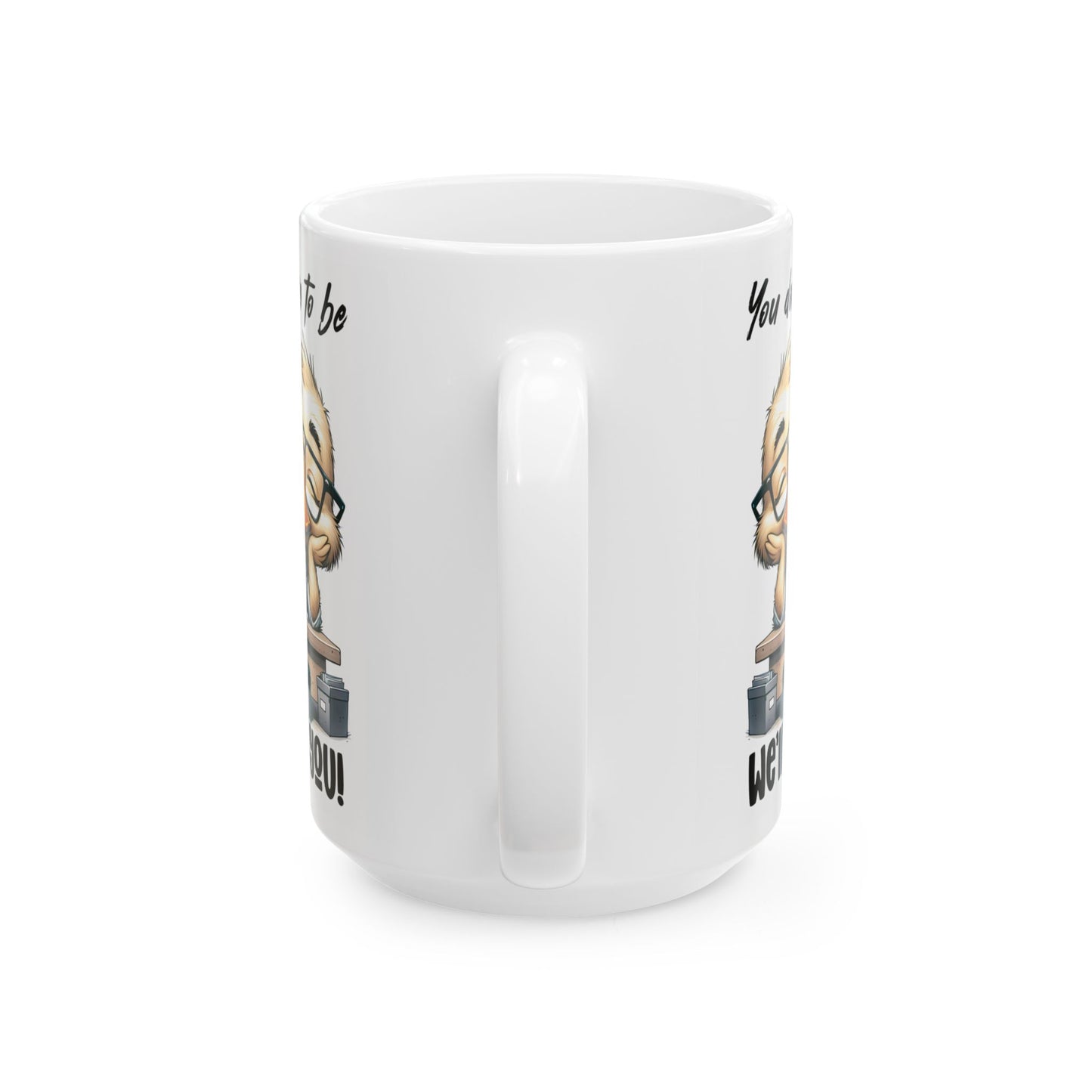 ¡No tienes que estar loco para trabajar aquí, te capacitamos! – Taza de café con forma de pato para la oficina 🧑💼