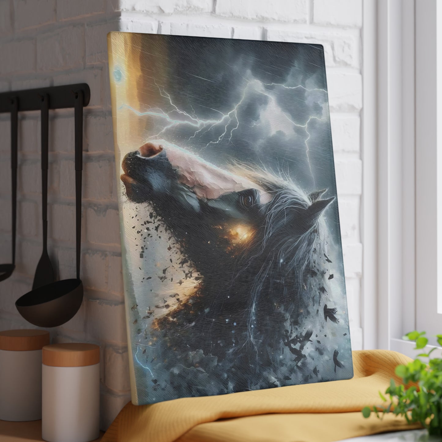 Tabla de cortar de caballo, tabla de cortar de vidrio templado, tabla de charcutería, tabla de cortar, regalo de inauguración de la casa, tabla de cortar personalizada