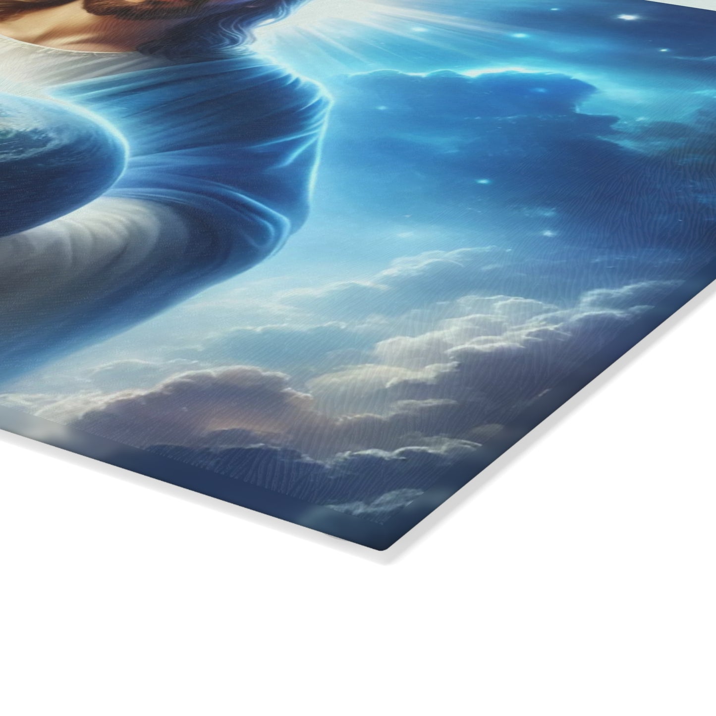 Tabla de cortar de Jesús, tabla de charcutería, tabla de cortar única, tabla de cortar de vidrio templado, regalo de inauguración de la casa, tabla de cortar personalizada