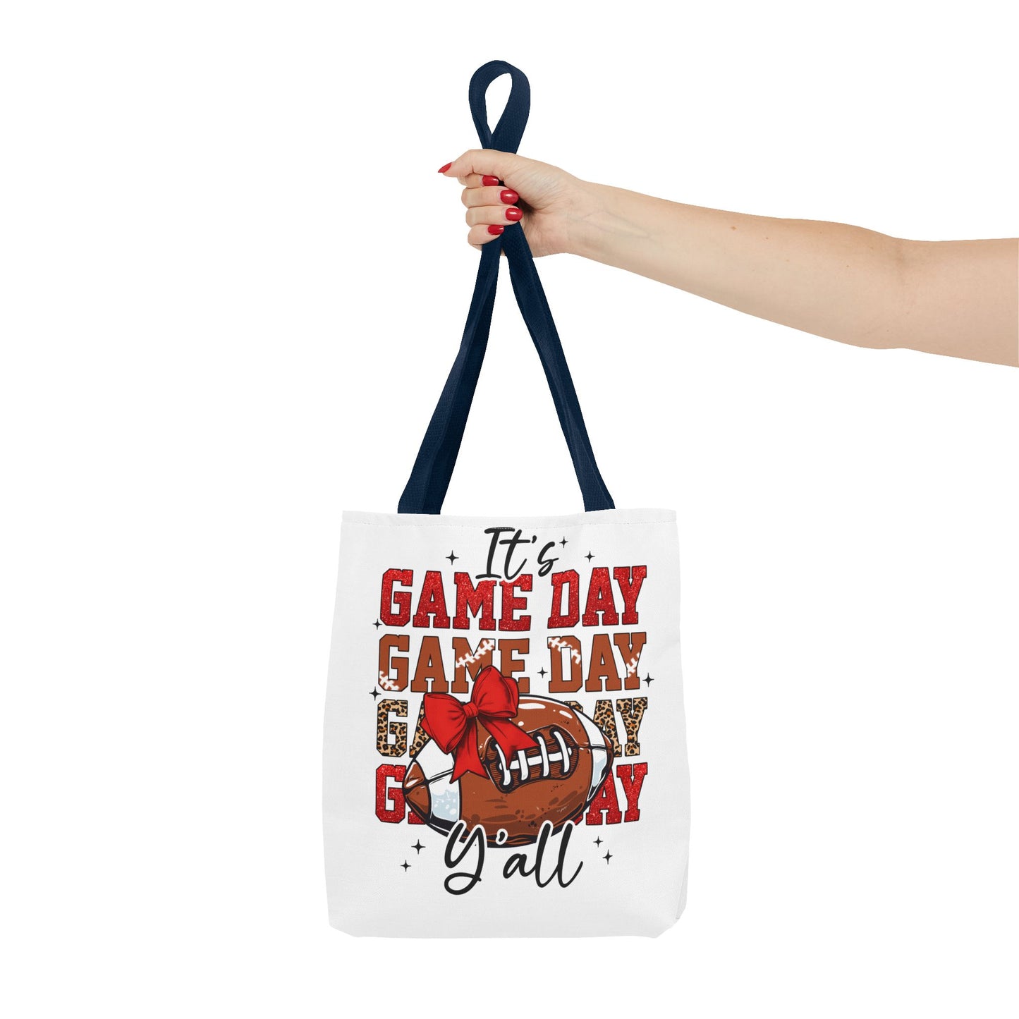 🏈 Game Day Red Bow Football Tote Bag – Sporty, Stylish, and Ready for Kickoff 🎀👜