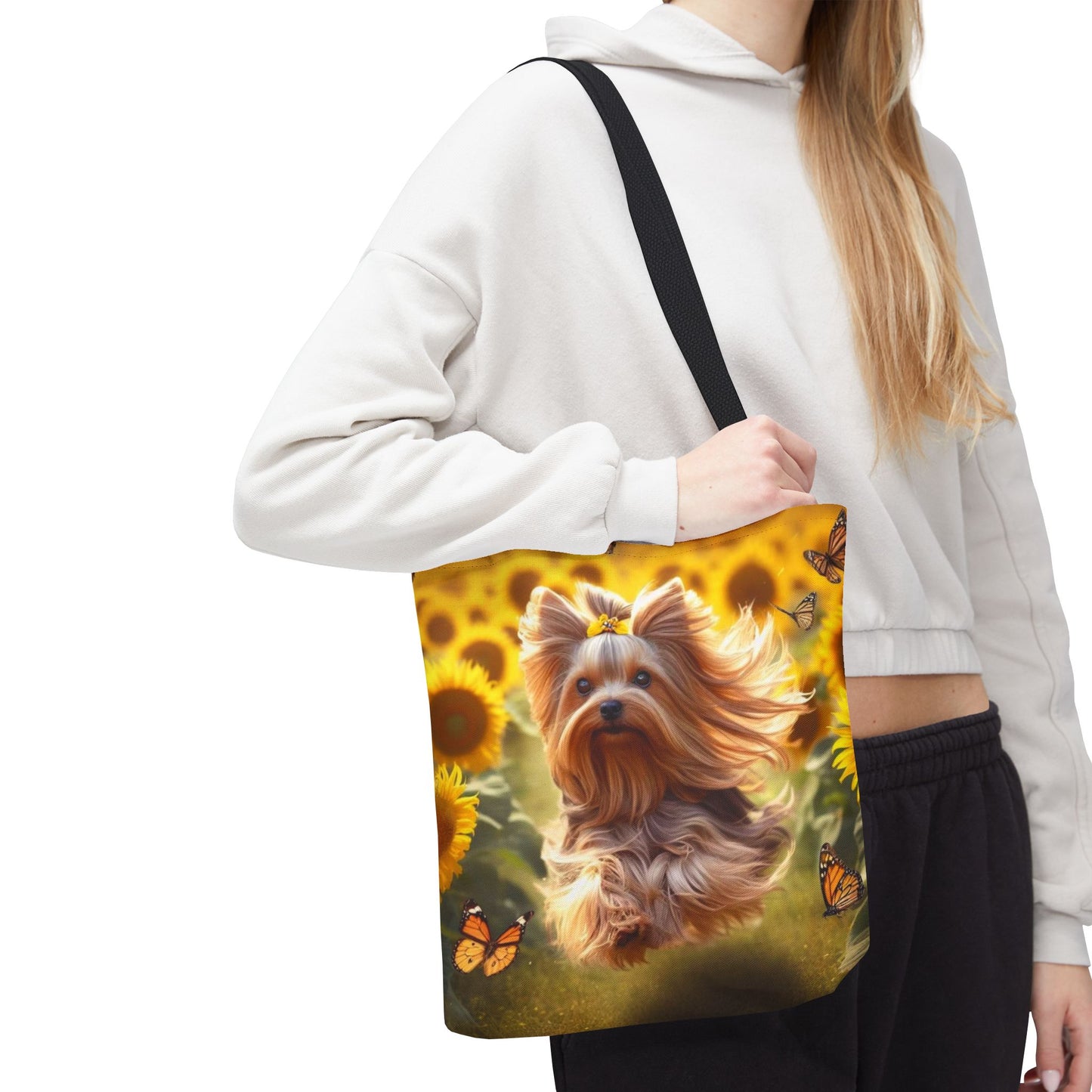 Adorable bolso de mano Yorkie: ¡perfecto para los amantes de los perros en movimiento!