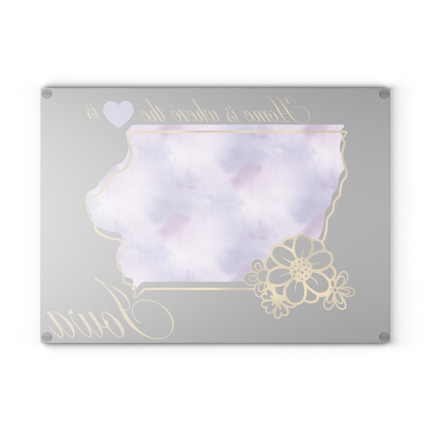 💜 Iowa State Cutting Board – Lavender Love with Midwest Charm