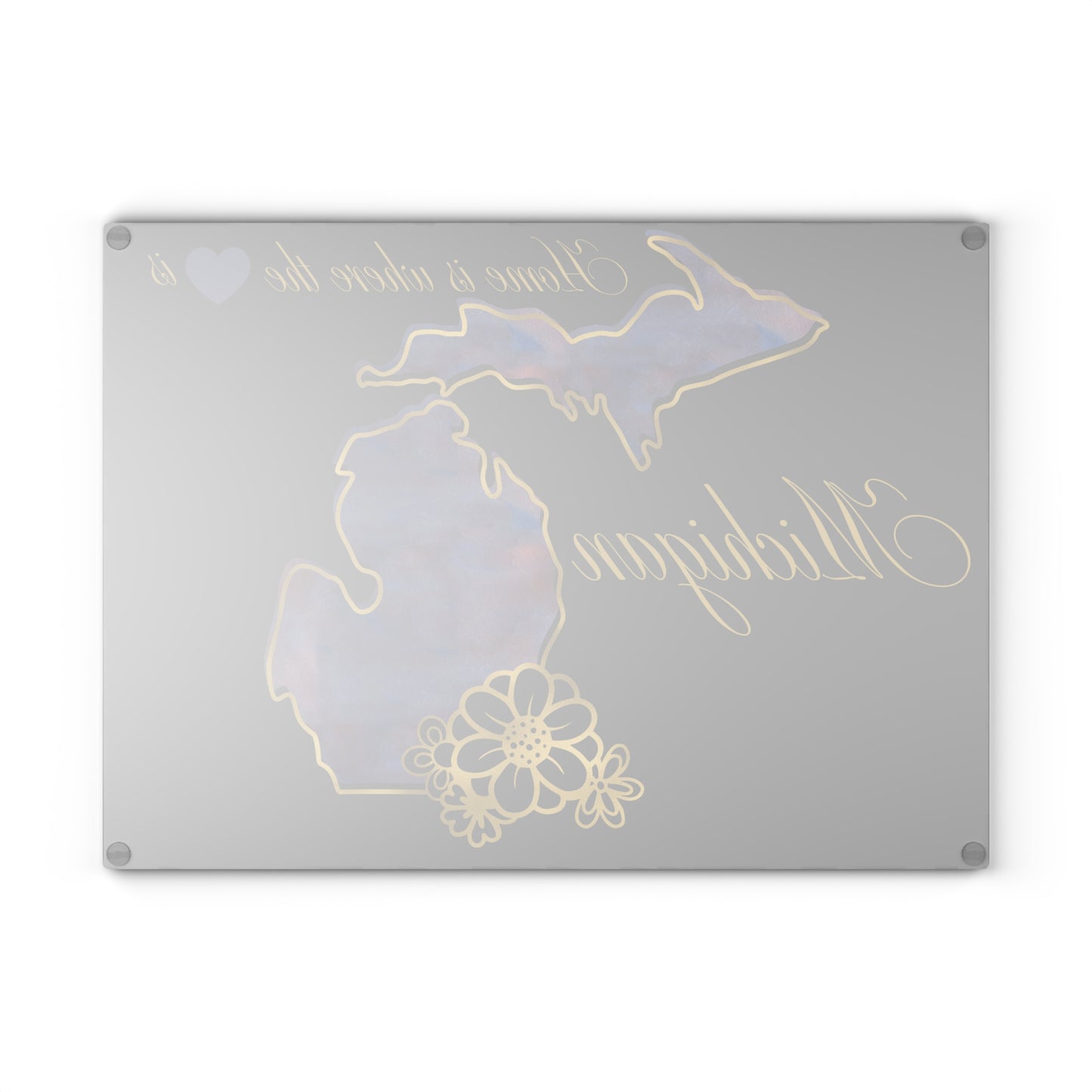 💜 Michigan Floral Cutting Board – Bold Lakeside Beauty with Artistic Elegance 🌺
