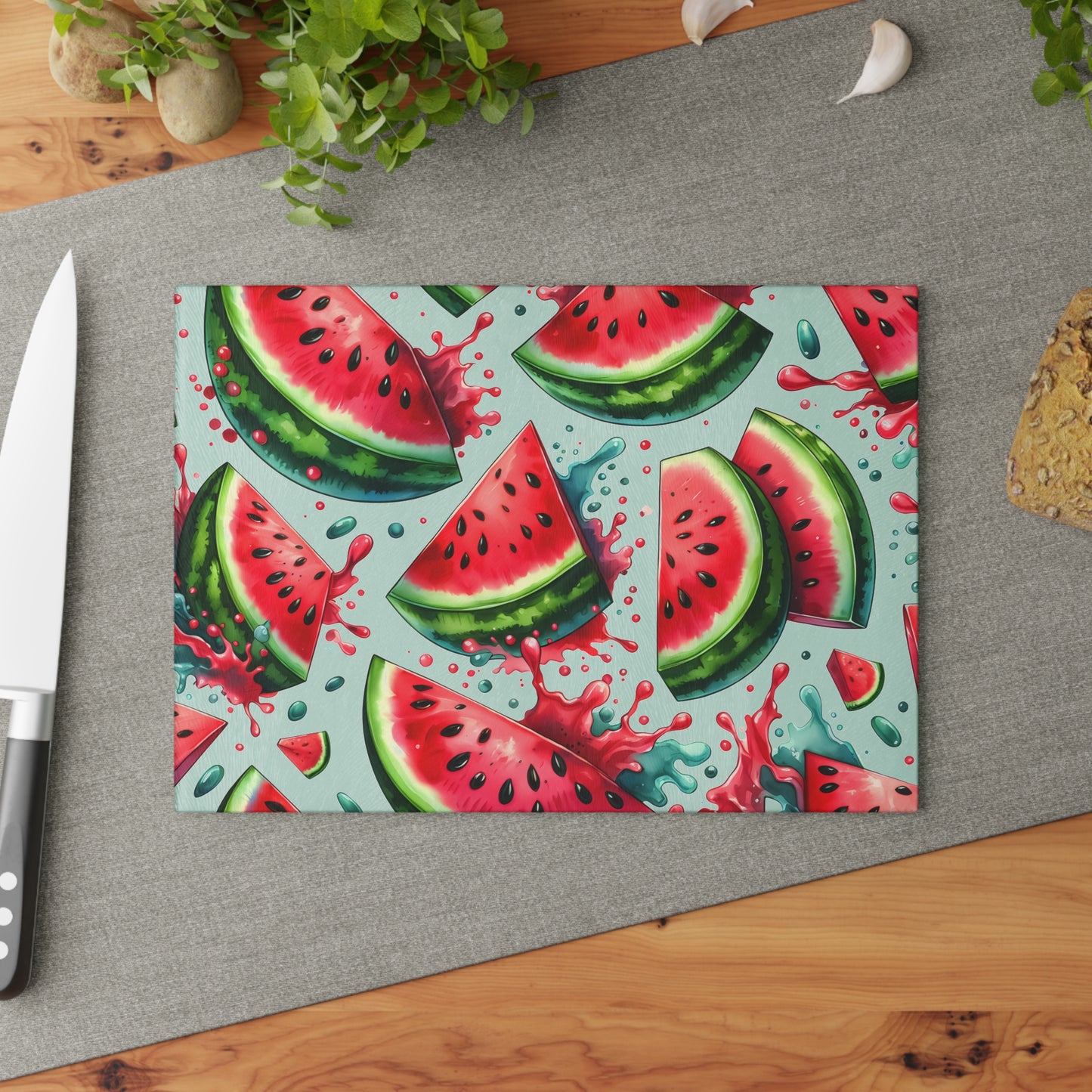 Tabla de cortar con diseño de sandía: Diversión veraniega, dulce y jugosa para tu cocina