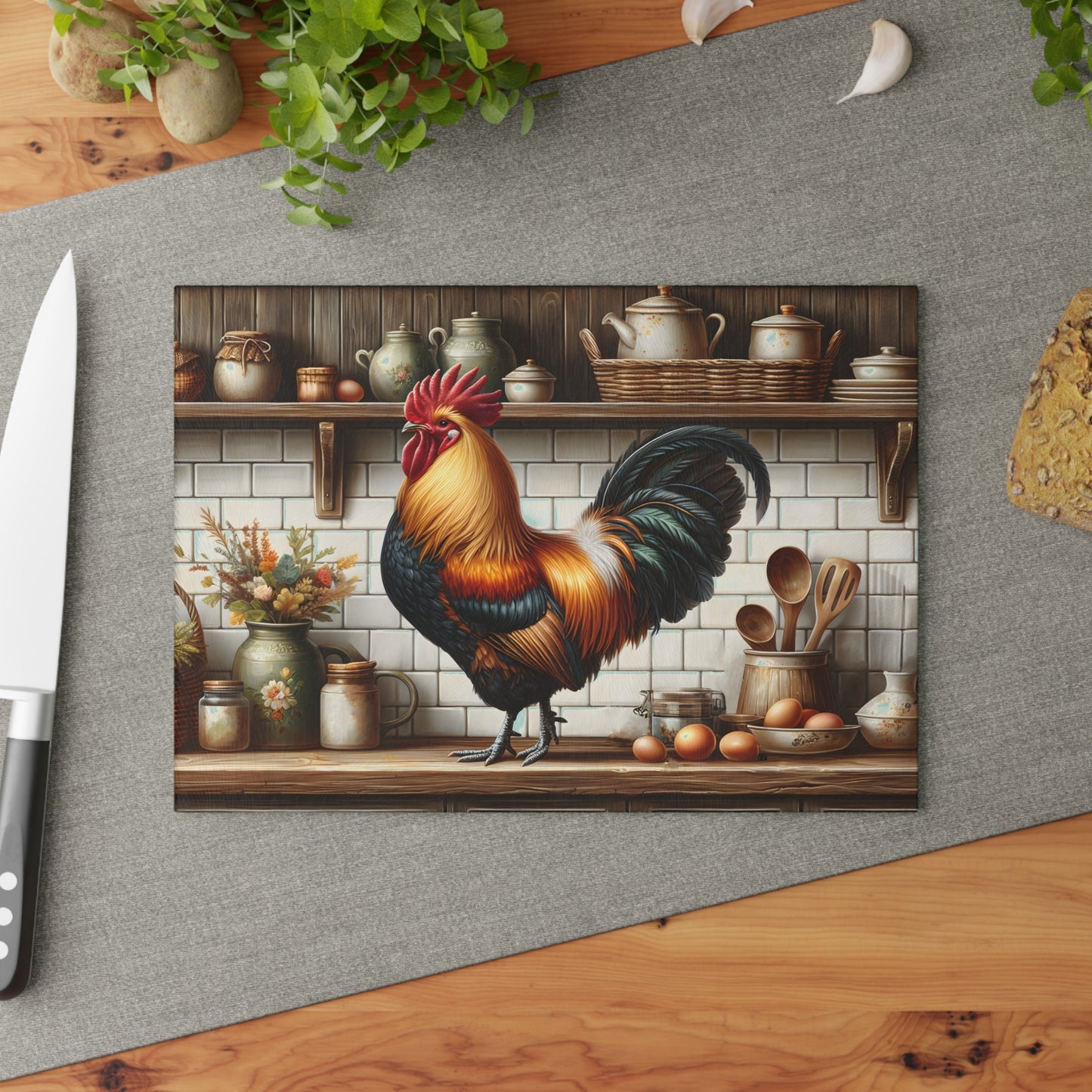 ๐ชต๐ Rustic Rooster Cutting Board โ Farmhouse Flair Meets Vintage Charm