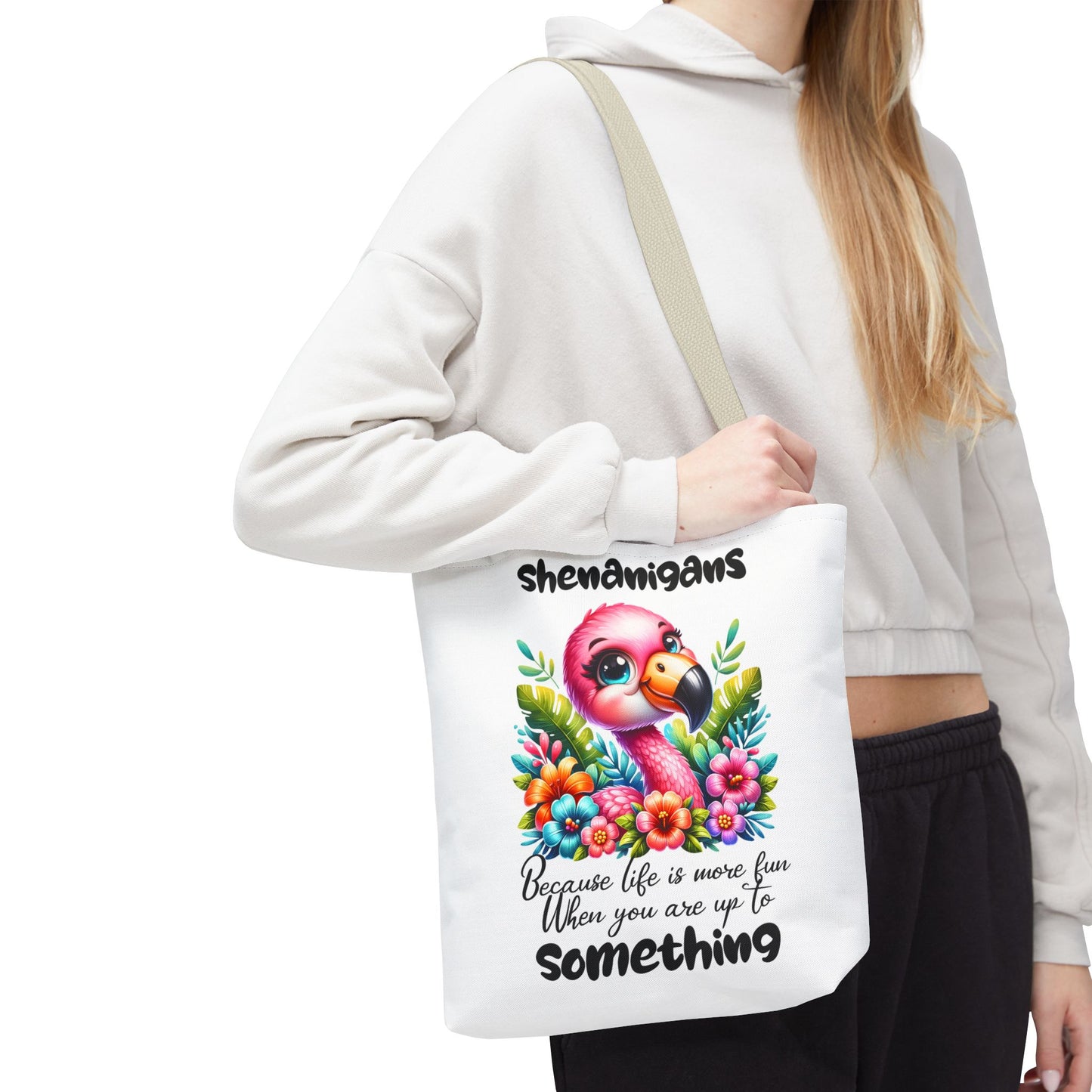 🌸 Flamingo & Floral Bliss – Bolso tote vibrante y divertido 🌺