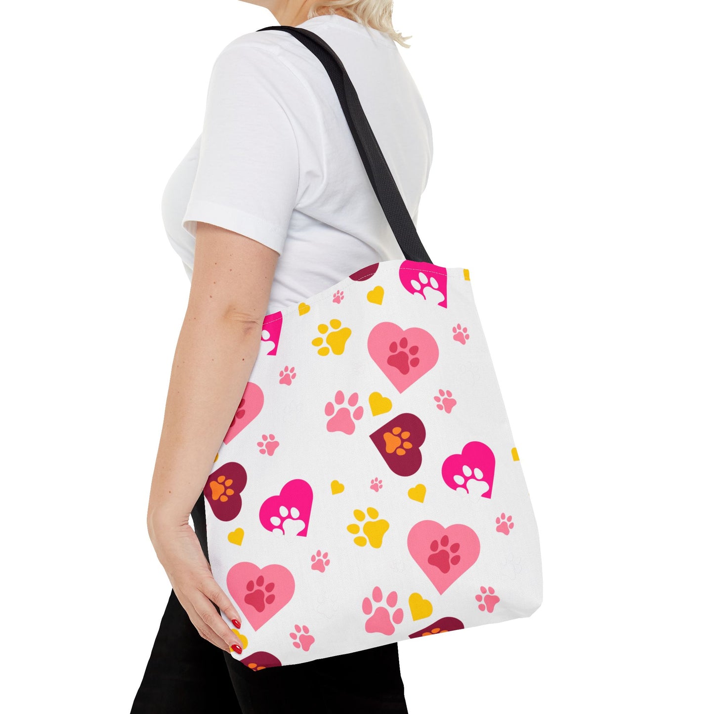 Bolsa de mano con estampado de patas y corazón | Pet Lover Everyday Carry-All