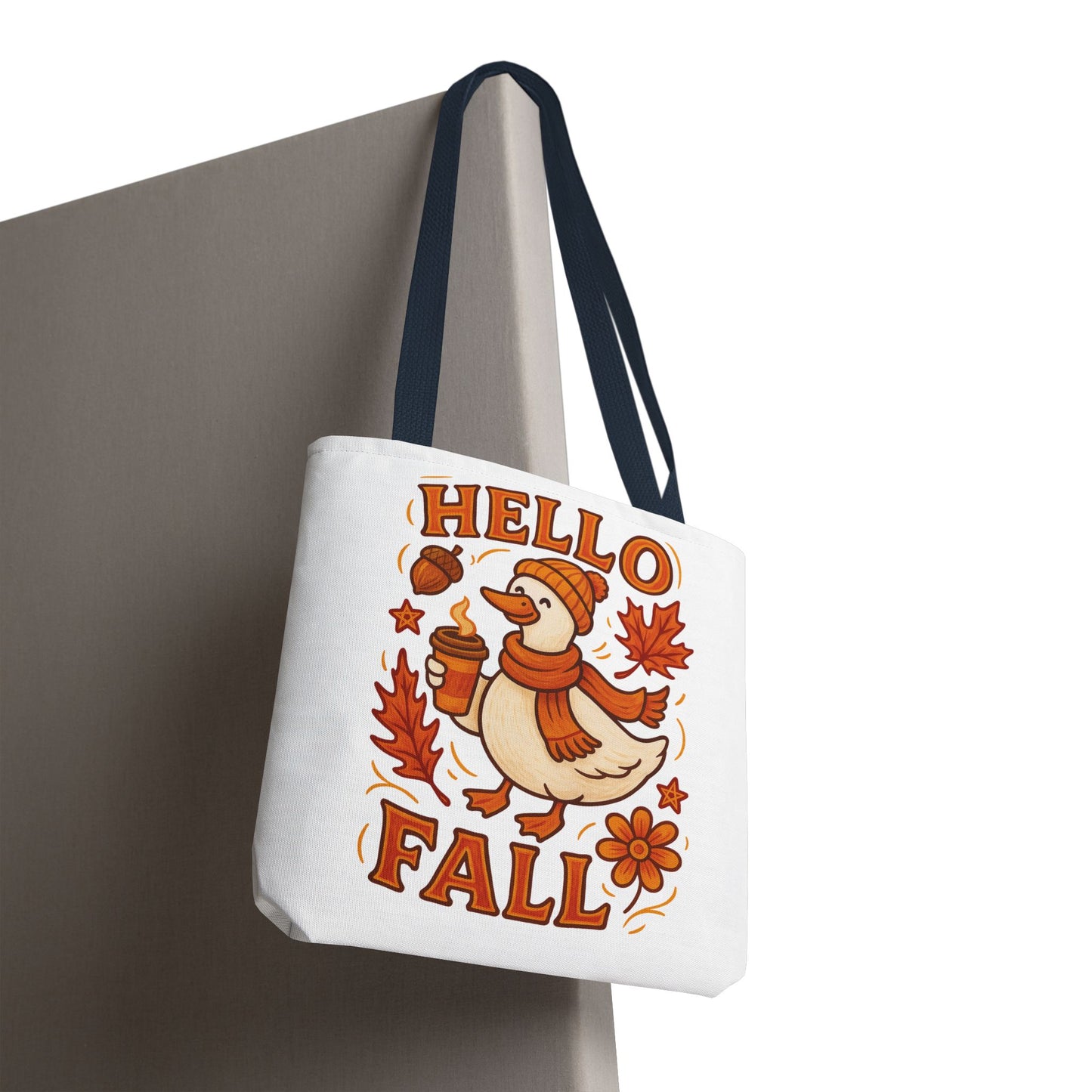 🧡 Hello Fall Duck Tote Bag – Cozy Autumn Vibes & Feathered Charm 🍂🦆