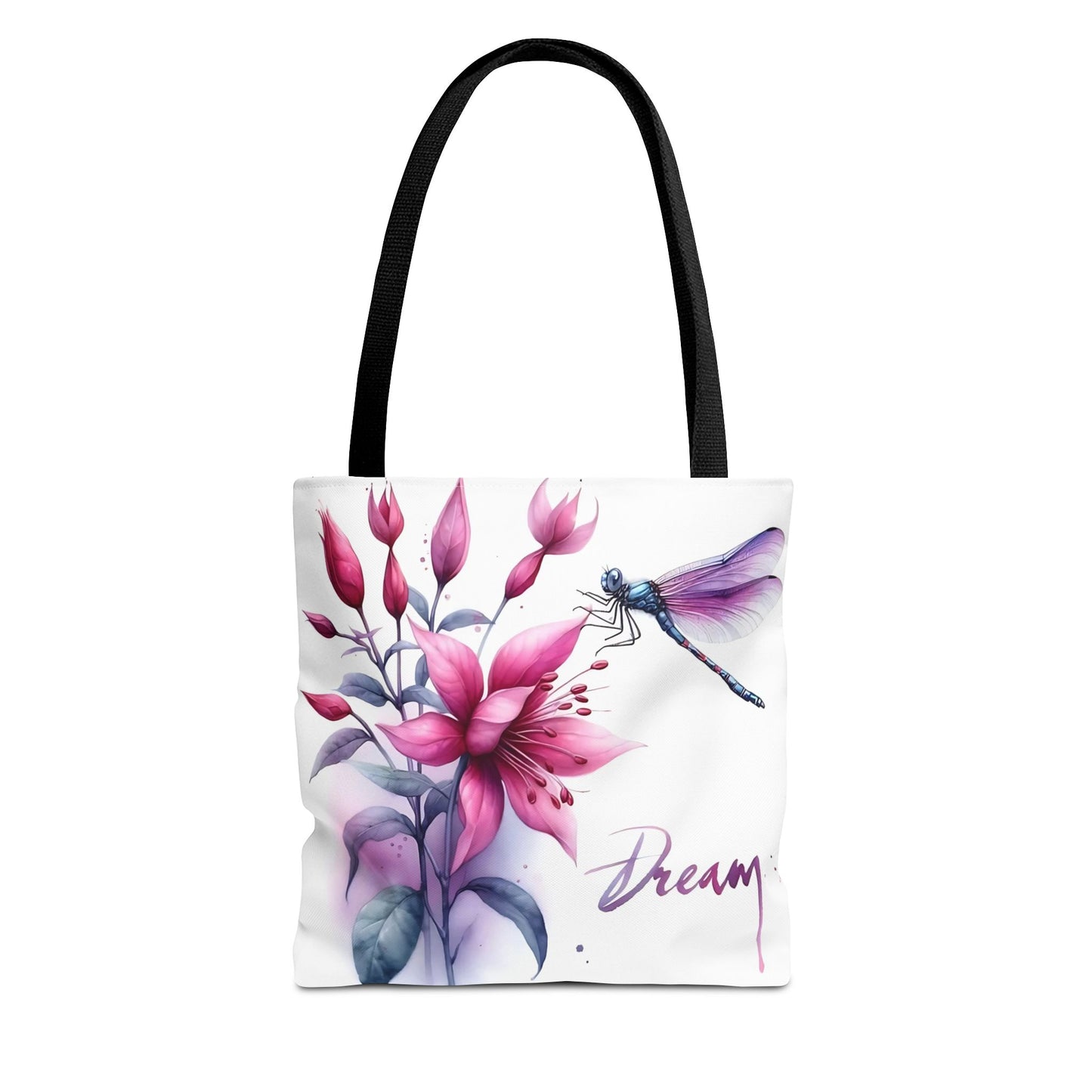 Bolso tote floral "Dream" con detalle de libélula: un bolso de mano inspirador y elegante