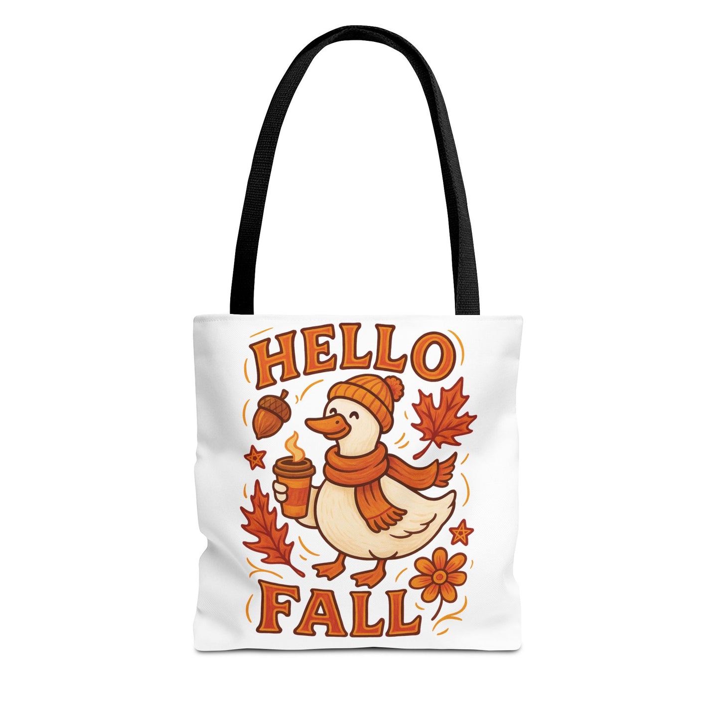 🧡 Hello Fall Duck Tote Bag – Cozy Autumn Vibes & Feathered Charm 🍂🦆