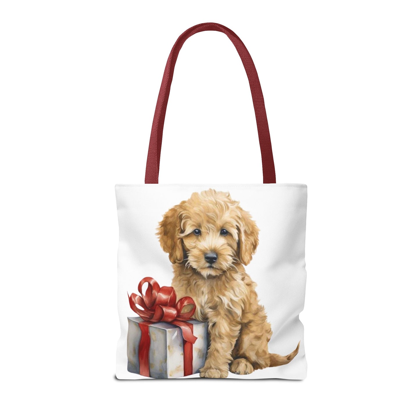 🎁 Goldendoodle Puppy Tote Bag – Sweet & Snuggly Holiday Charm for Dog Lovers 🐶