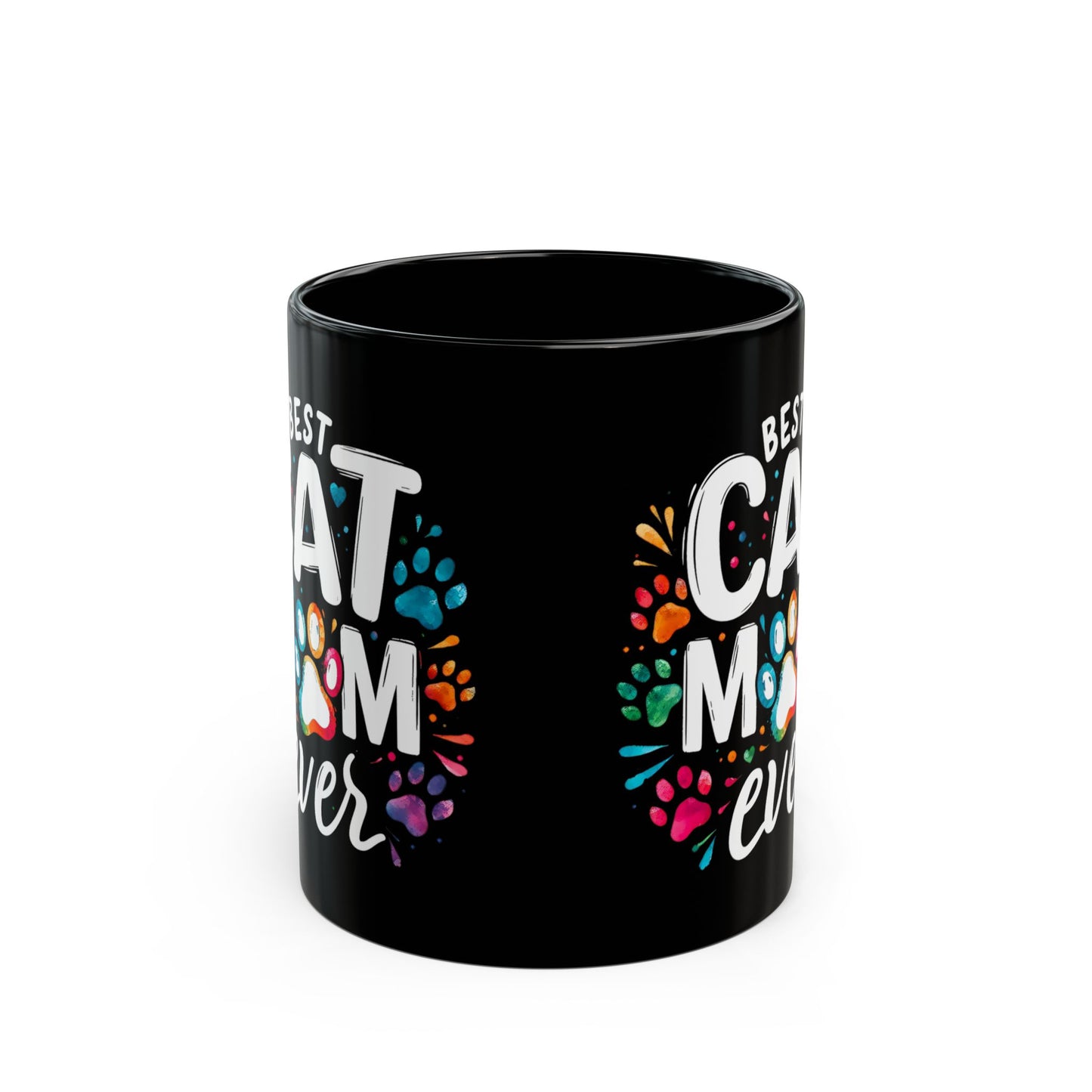 Taza "La mejor mamá gata", regalo divertido para amantes de los gatos, taza de café negro para mamás gatas, taza de agradecimiento para amantes de las mascotas, regalo perfecto para entusiastas de los gatos y amantes de los animales.
