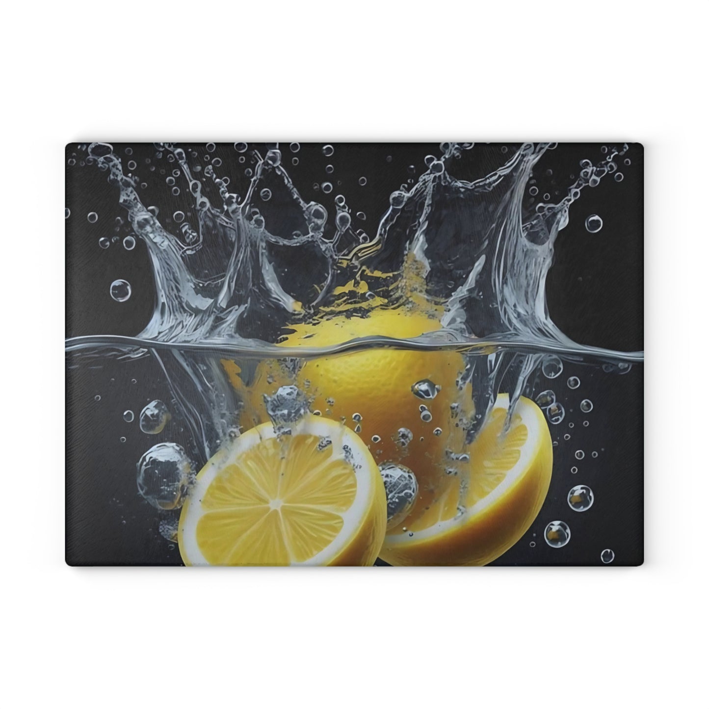 🍋 Lemon Splash Glass Cutting Board – Bright & Zesty Citrus Kitchen Style