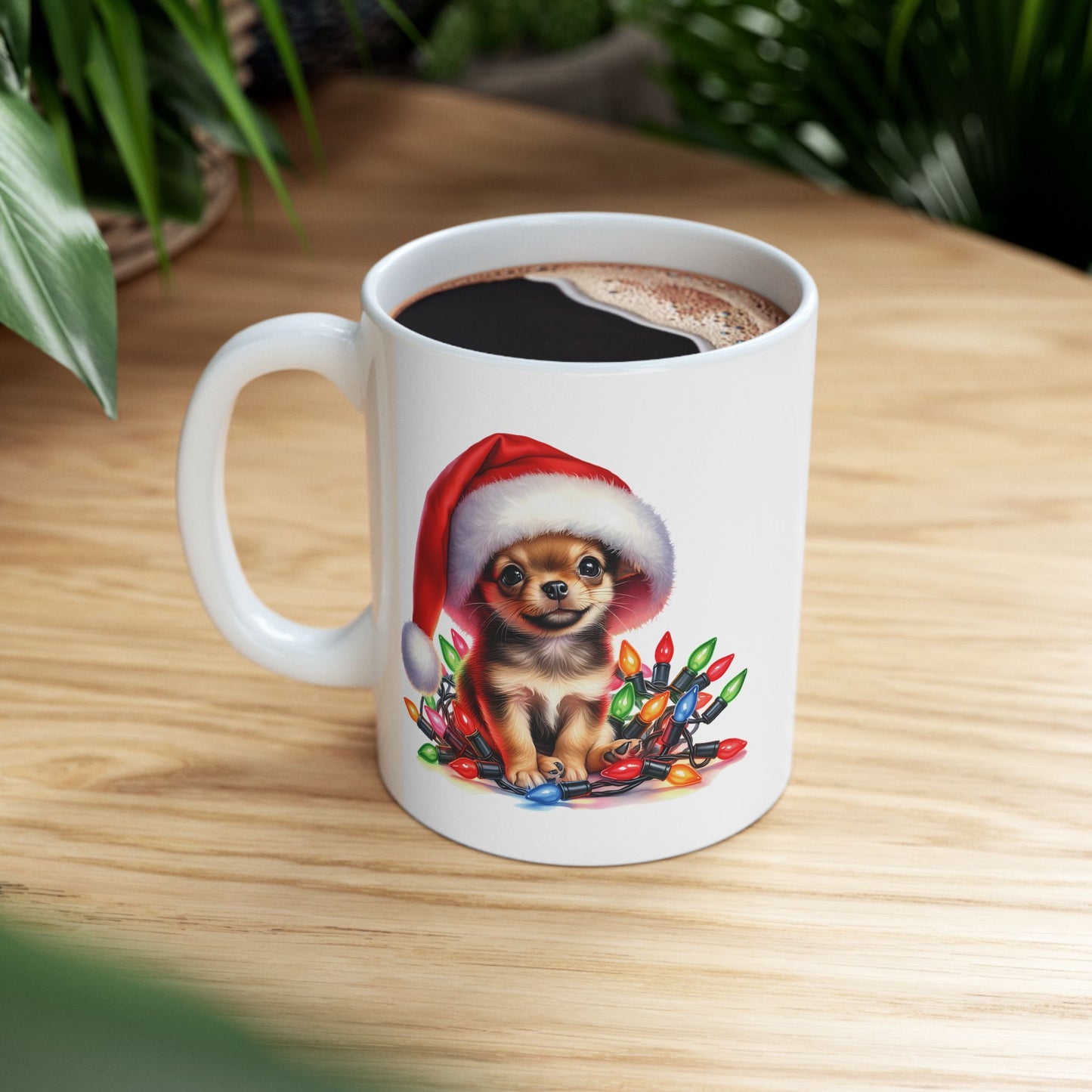 🎄 Chihuahua Christmas Lights Mug – Festive Pup Joy in Every Sip! 🐾☕