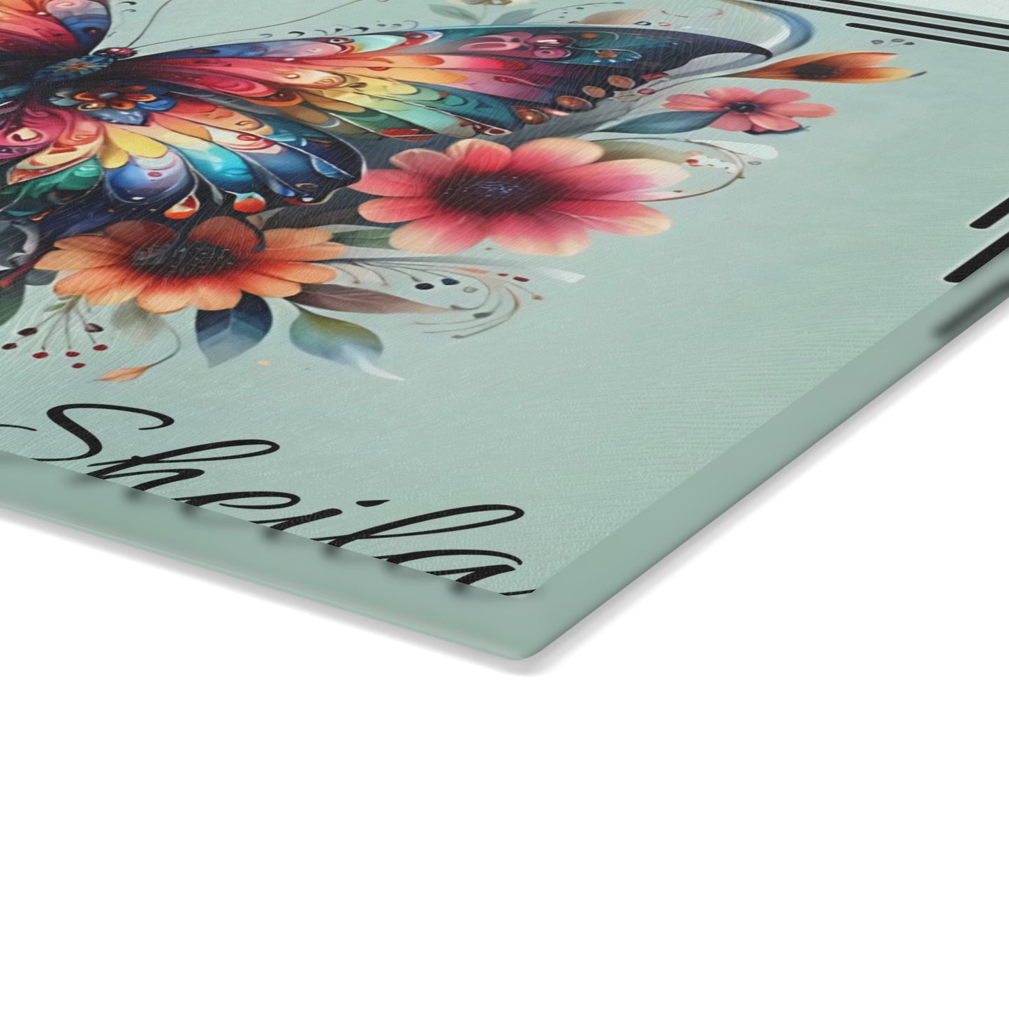 Tabla de cortar personalizada, regalo de boda, regalo de cumpleaños para mujer, nueva decoración para el hogar, tabla de cortar personalizada, diseño personalizado, mariposa, regalo personalizado para ella