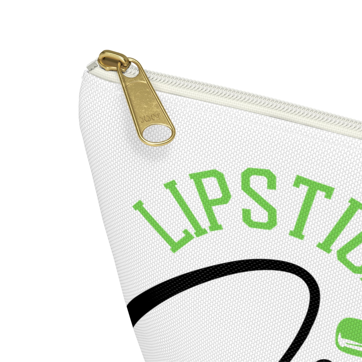 Accessory Pouch – "Lipstick Junkie" Green Makeup Bag
