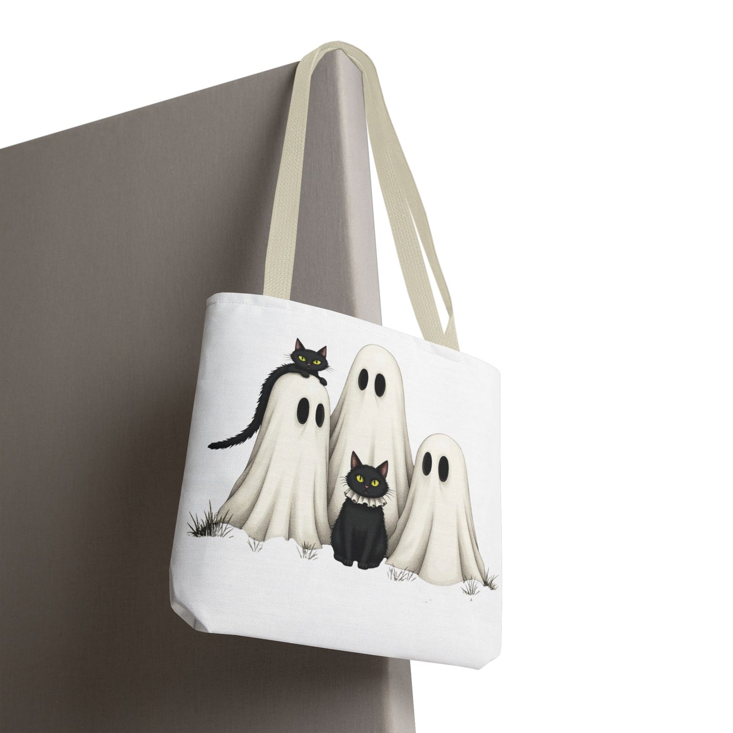 ๐โโฌ Ghosts & Black Cats Halloween Tote Bag โ Spooky Chic Retro Vibes ๐ป๐