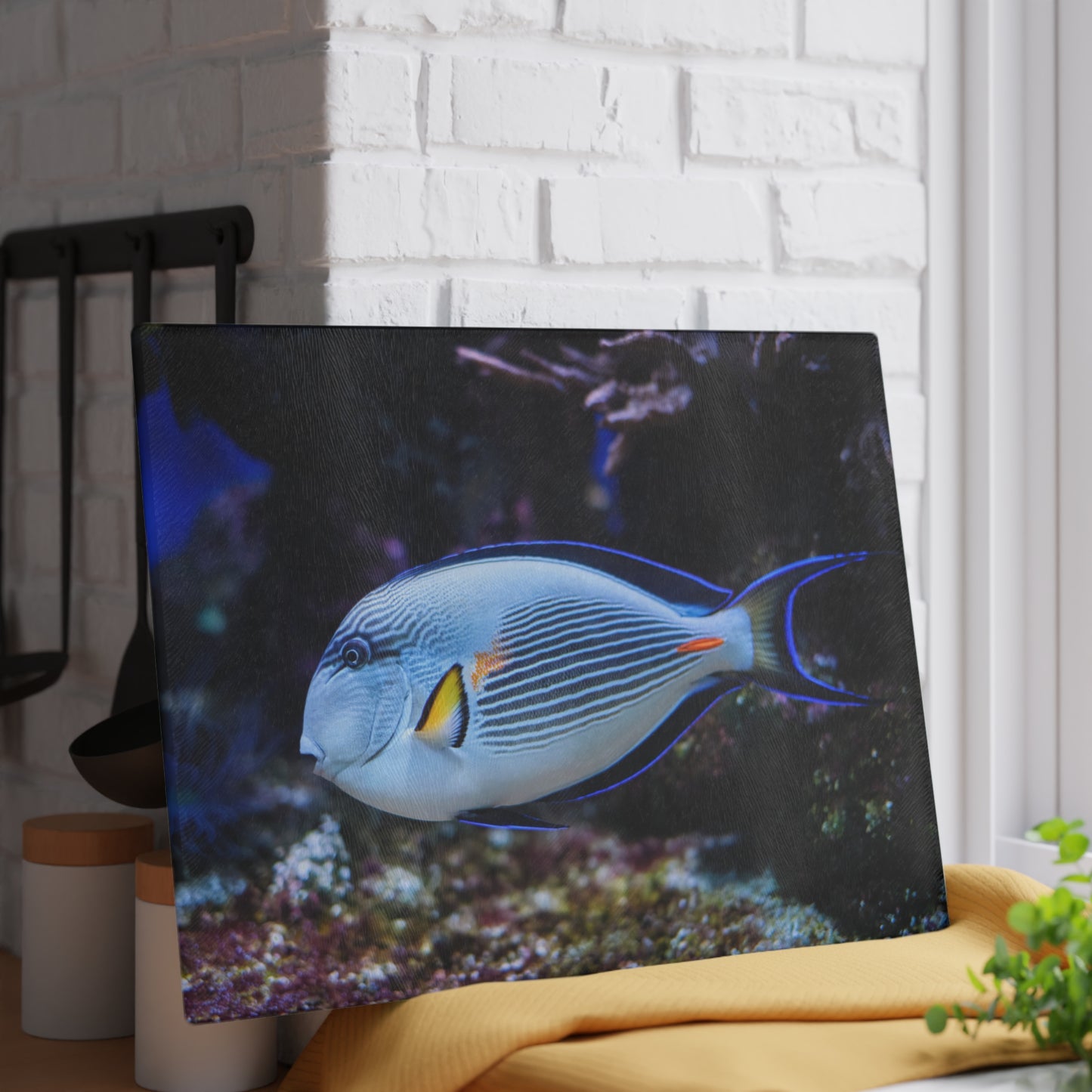 Tabla de cortar de coral Blue Tang: un elegante estilo oceánico para tu cocina