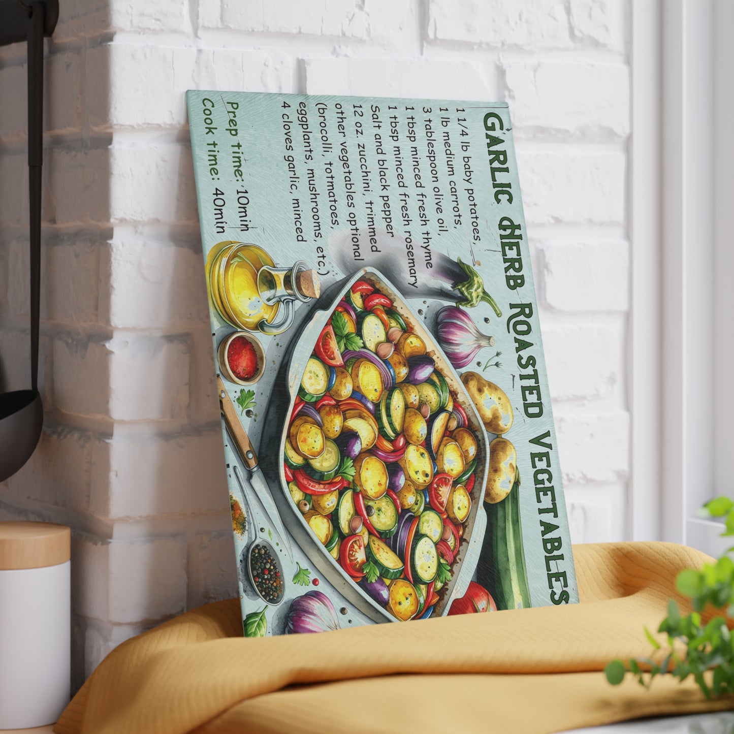 ๐ฅ๐ฟ Garlic Herb Roasted Vegetables Cutting Board โ Flavorful Kitchen Art for Everyday Cooking ๐