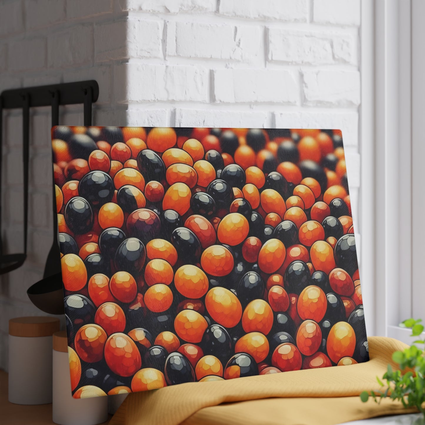 🍬🎃 Autumn Candy Burst Cutting Board – Sweet & Spooky Kitchen Vibes 🖤🧡