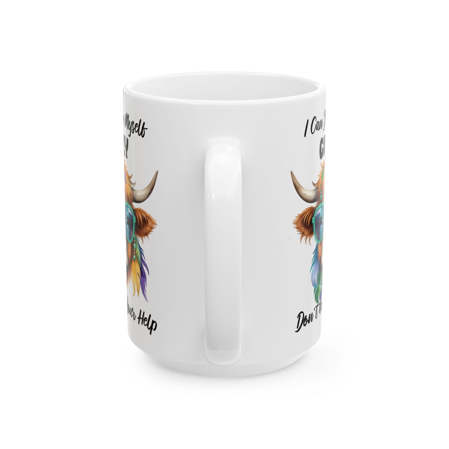 🐄 No necesito tu ayuda – Taza de café con una vaca de las Highlands atrevida 🕶️