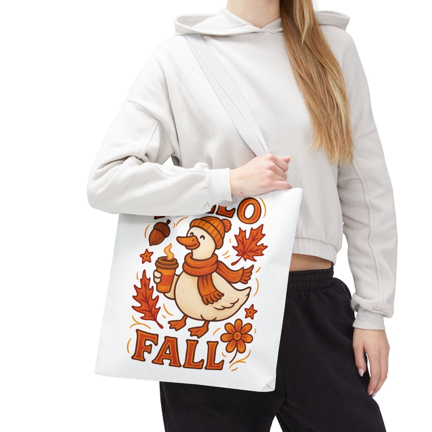 🧡 Hello Fall Duck Tote Bag – Cozy Autumn Vibes & Feathered Charm 🍂🦆