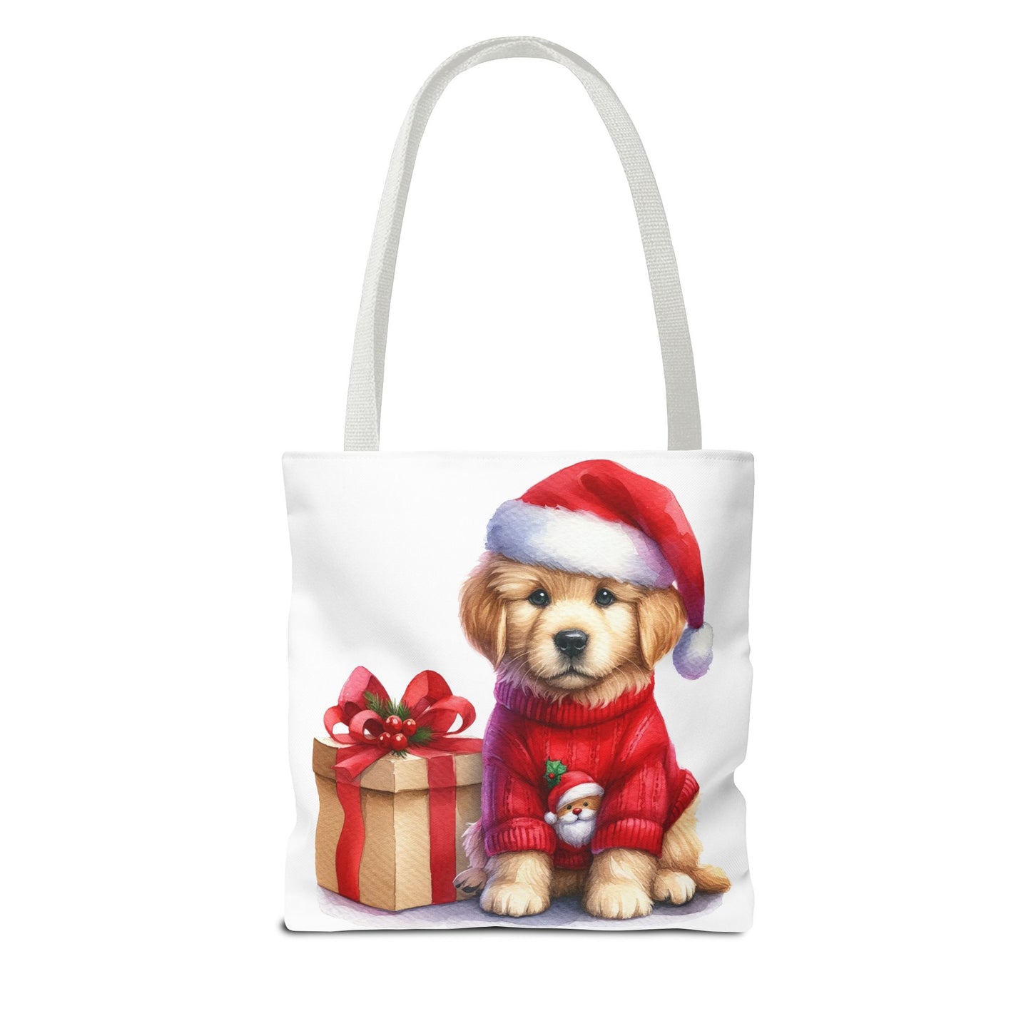 🎄 Golden Retriever Puppy Christmas Tote Bag – Festive Charm for Dog Lovers 🐶